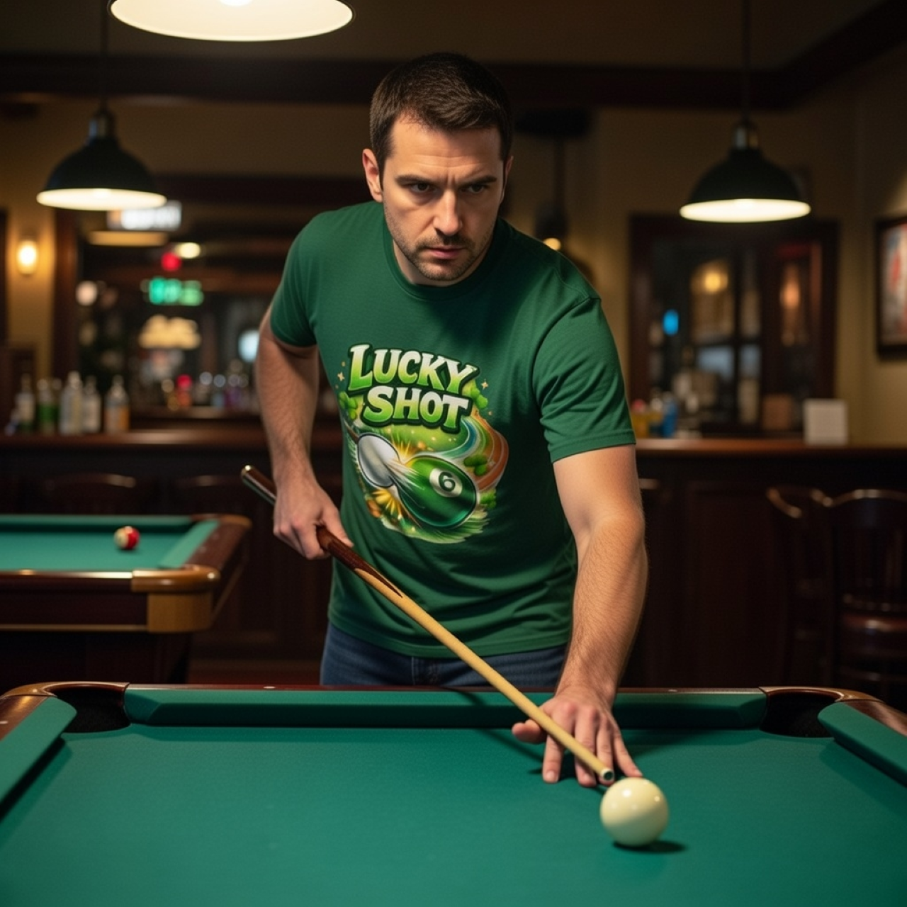 Lucky Shot Billiards Tee | St. Patrick’s Day Billiards Shirt product thumbnail image