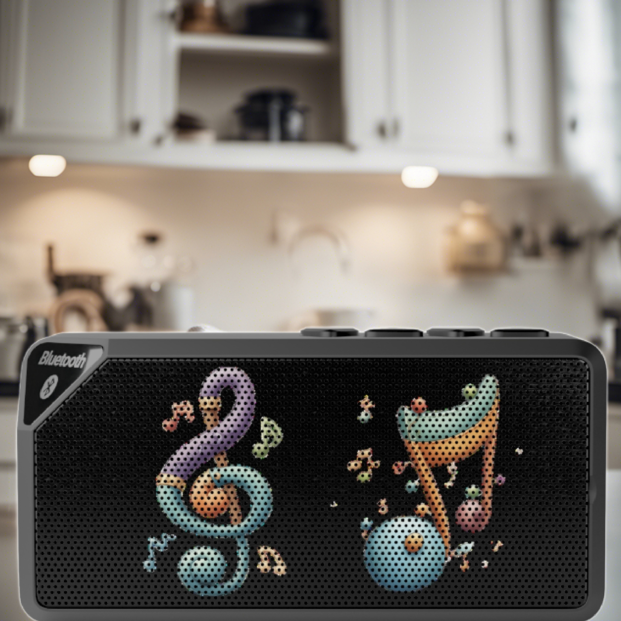 Portable Jabba Bluetooth Speaker 4.25"x2.25"| Cartoon Musical Notes product thumbnail image Portable Jabba Bluetooth Speaker 4.25"x2.25"| Cartoon Musical Notes product thumbnail image