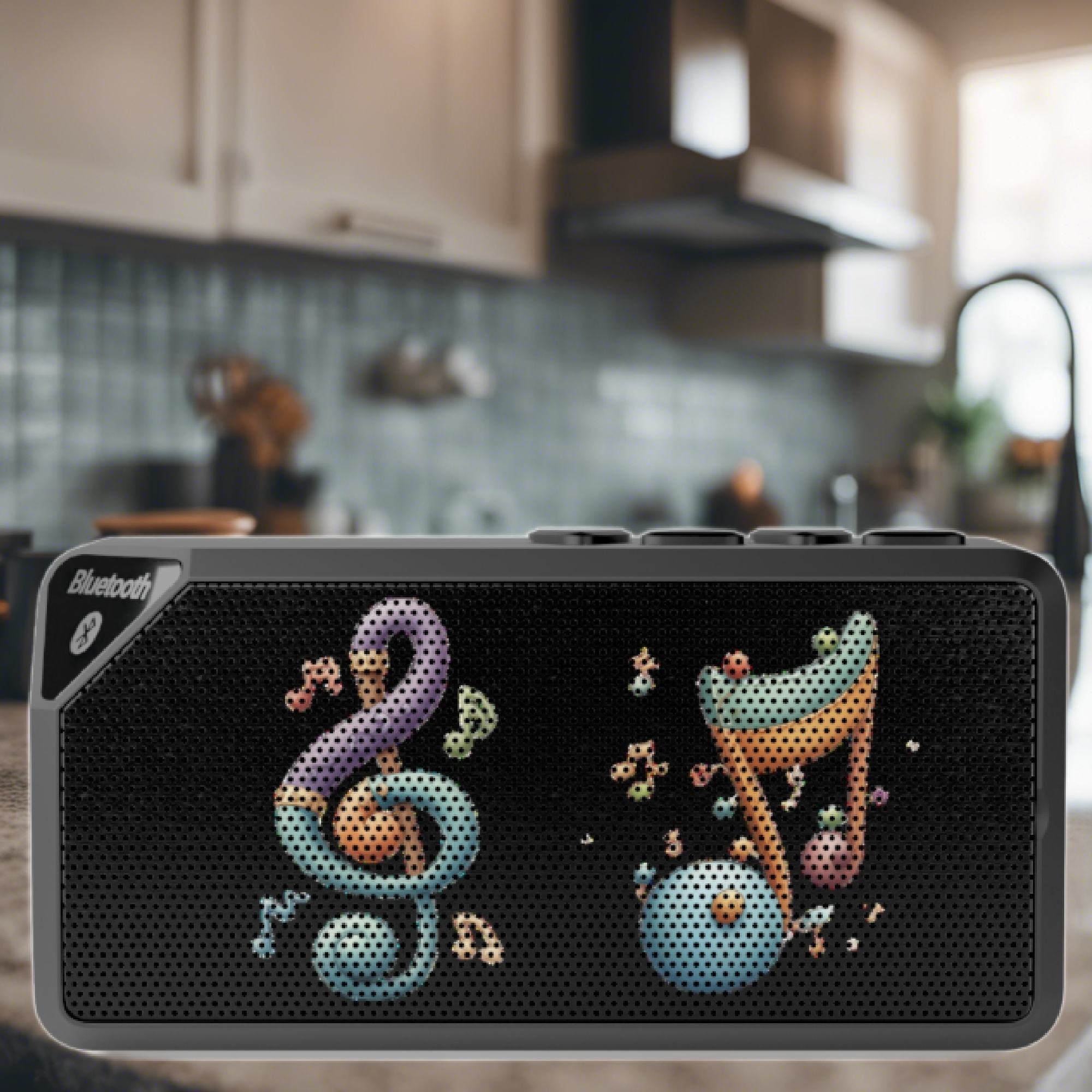 Portable Jabba Bluetooth Speaker 4.25"x2.25"| Cartoon Musical Notes product thumbnail image Portable Jabba Bluetooth Speaker 4.25"x2.25"| Cartoon Musical Notes product thumbnail image