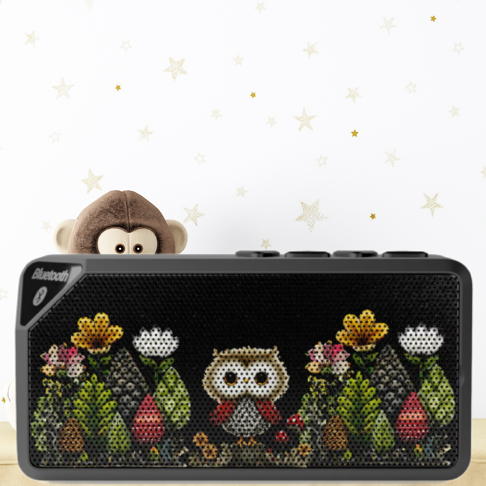 Bluetooth Jabba Speaker 4.25"x2.25" | Woodland Owl Floral Forest Design product thumbnail image Bluetooth Jabba Speaker 4.25"x2.25" | Woodland Owl Floral Forest Design product thumbnail image