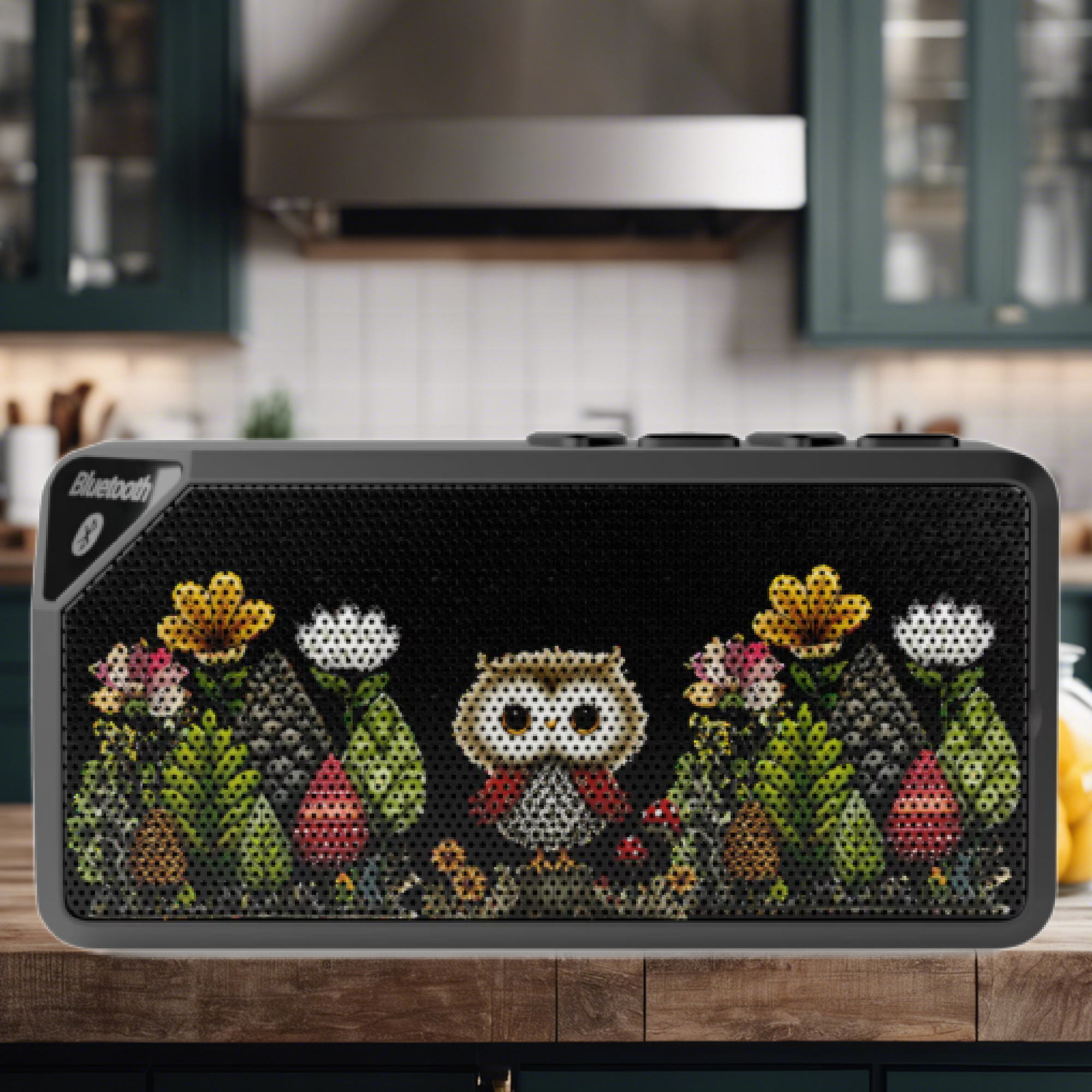Bluetooth Jabba Speaker 4.25"x2.25" | Woodland Owl Floral Forest Design product thumbnail image Bluetooth Jabba Speaker 4.25"x2.25" | Woodland Owl Floral Forest Design product thumbnail image
