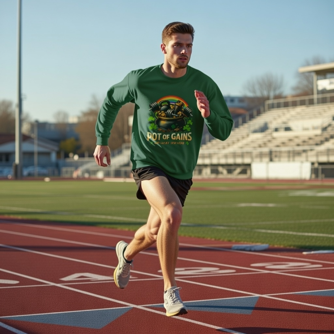 Pot of Gains Sweatshirt – Funny Fitness &amp; St. Patrick’s Day Graphic Pullover product thumbnail image