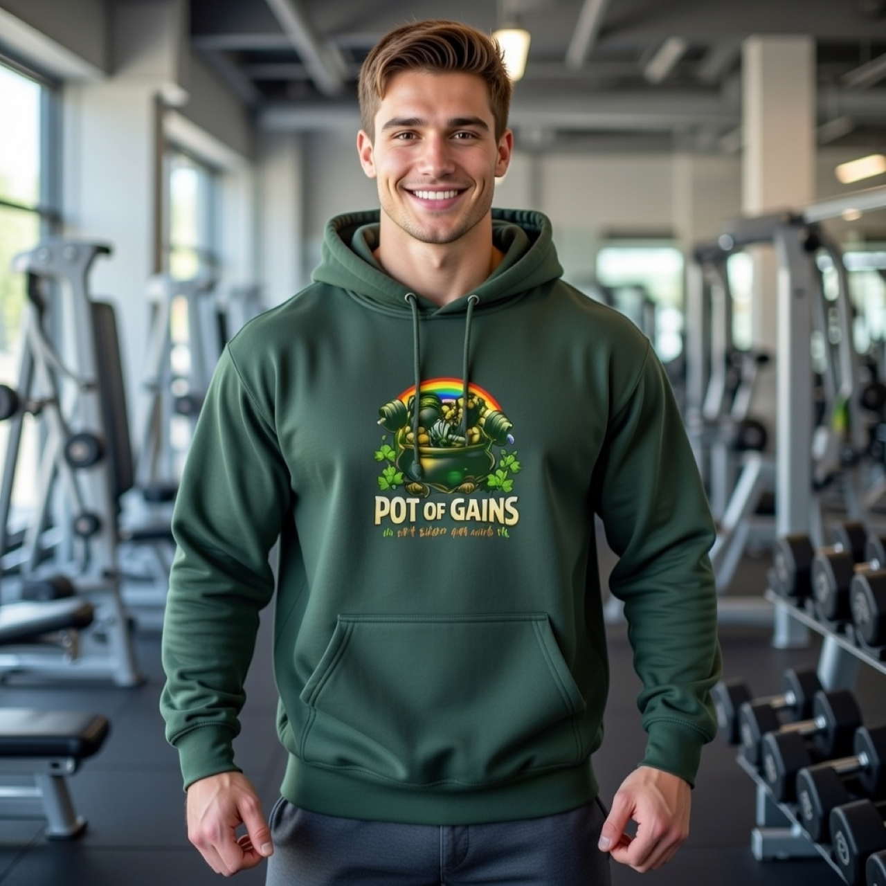 Pot of Gains Hoodie – Funny Plant &amp; St. Patrick’s Day Graphic Pullover product thumbnail image