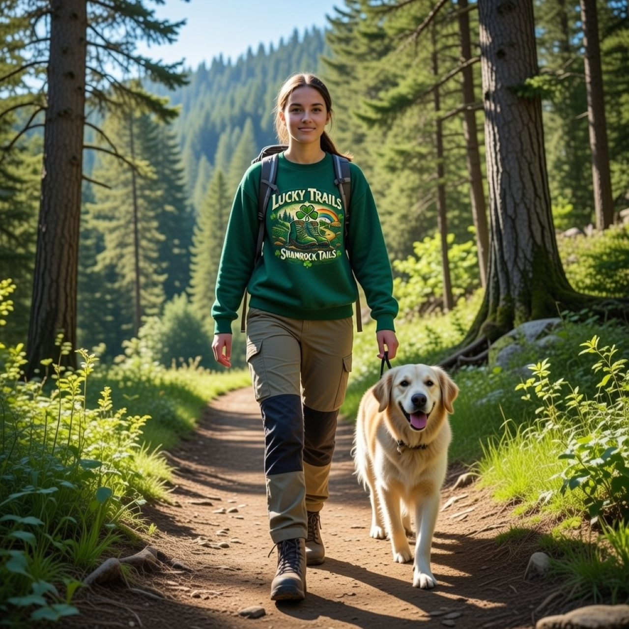 Lucky Trails Shamrock Tails Sweatshirt – St. Patrick’s Day Hiking & Outdoor Graphic Pullover product thumbnail image Lucky Trails Shamrock Tails Sweatshirt – St. Patrick’s Day Hiking & Outdoor Graphic Pullover product thumbnail image