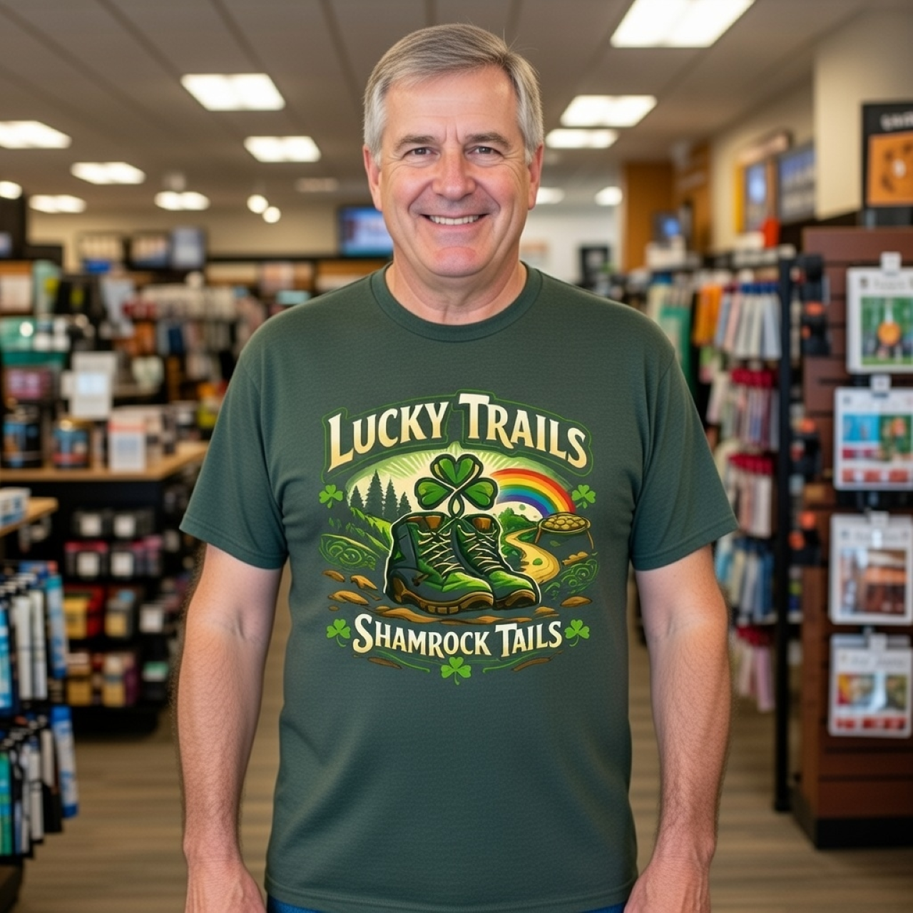 Lucky Trails – Shamrock Tails Tee | St. Patrick’s Day Hiking Shirt product thumbnail image Lucky Trails – Shamrock Tails Tee | St. Patrick’s Day Hiking Shirt product thumbnail image