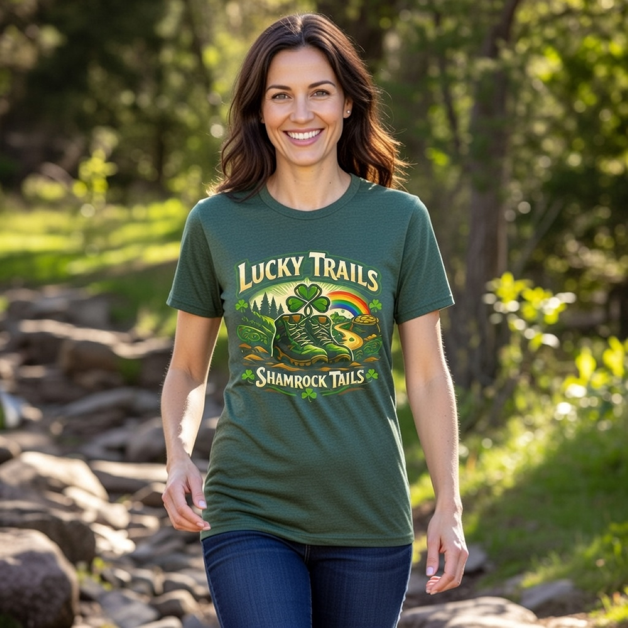 Lucky Trails – Shamrock Tails Tee | St. Patrick’s Day Hiking Shirt product thumbnail image