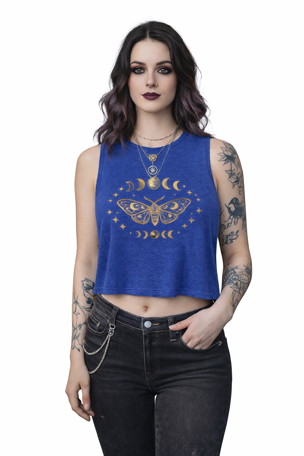 Lunar Moth Phase Crop Tank product thumbnail image Lunar Moth Phase Crop Tank product thumbnail image