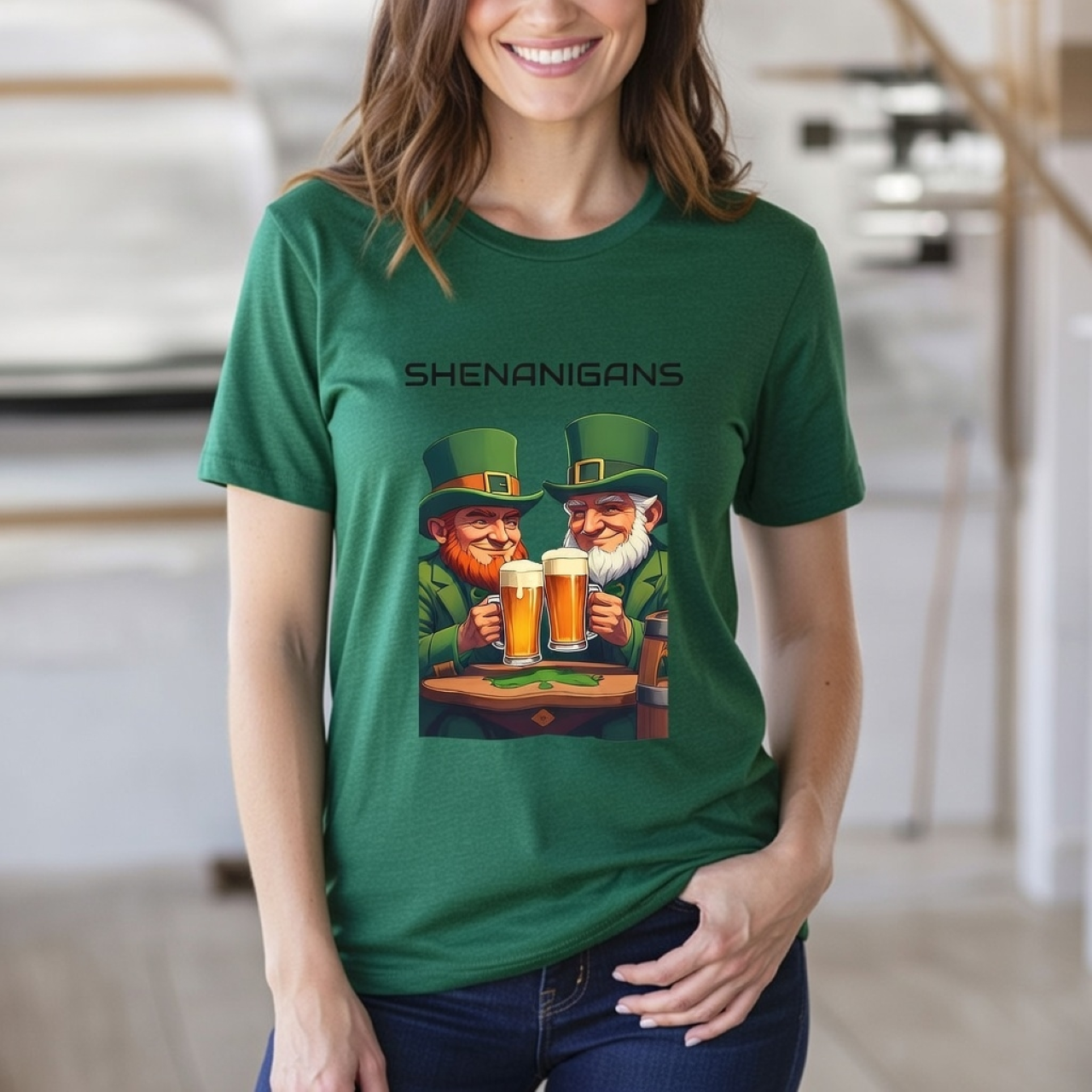 Shenanigans St. Patrick’s Day Shirt – Funny Leprechaun Beer Graphic Tee product thumbnail image