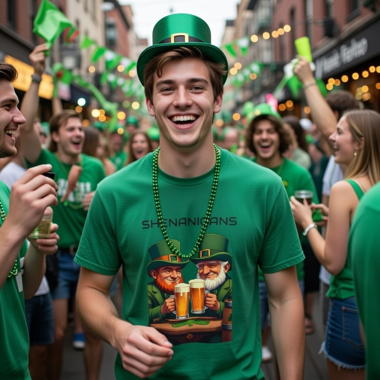 Shenanigans St. Patrick’s Day Shirt – Funny Leprechaun Beer Graphic Tee