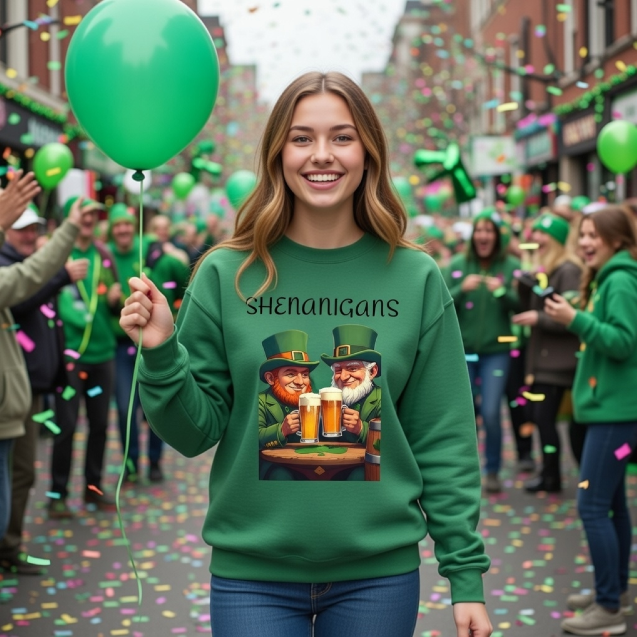 Shenanigans St. Patrick’s Day Sweatshirt – Funny Leprechaun Graphic Pullover product thumbnail image