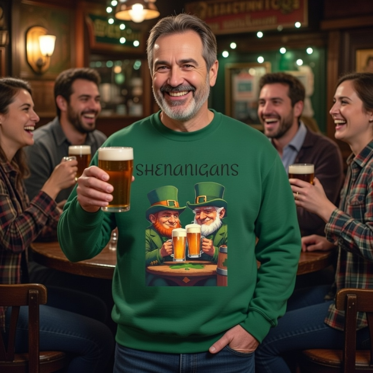 Shenanigans St. Patrick’s Day Sweatshirt – Funny Leprechaun Graphic Pullover product thumbnail image