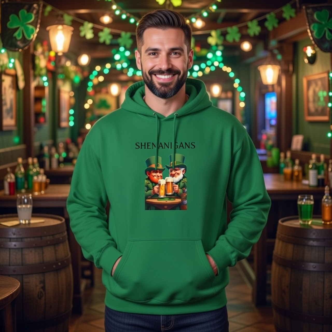 Shenanigans St. Patrick’s Day Hoodie – Funny Leprechaun Graphic Pullover product thumbnail image Shenanigans St. Patrick’s Day Hoodie – Funny Leprechaun Graphic Pullover product thumbnail image