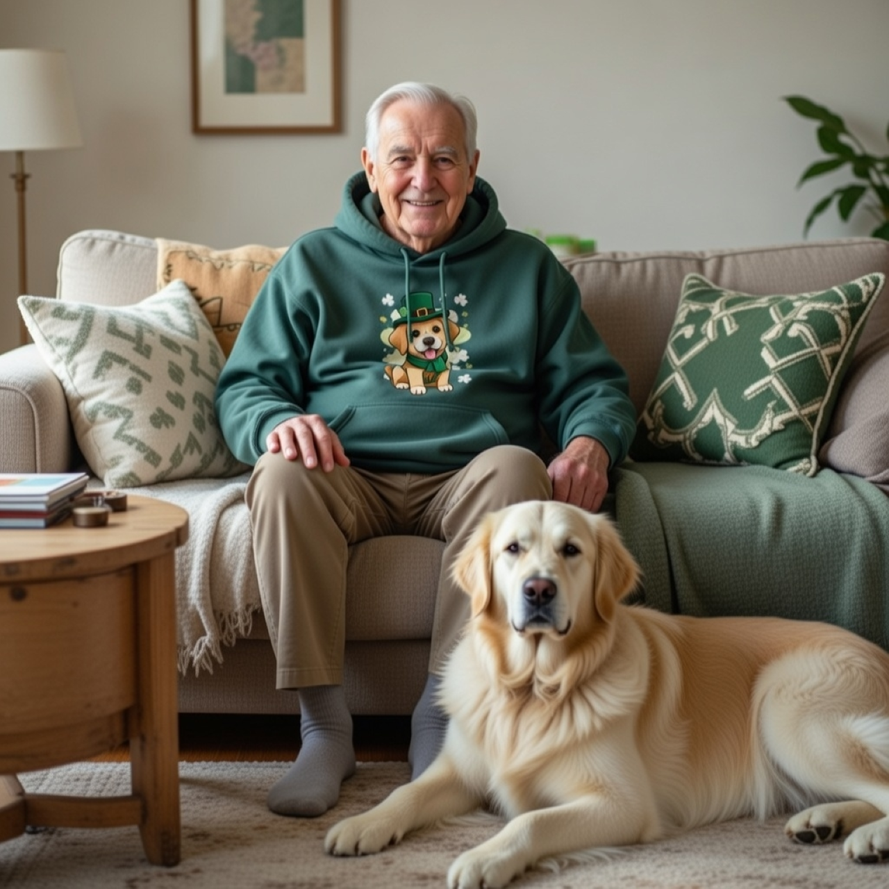 Golden Retriever Puppy St. Patrick’s Day Hoodie – Cute Dog Graphic Pullover product thumbnail image Golden Retriever Puppy St. Patrick’s Day Hoodie – Cute Dog Graphic Pullover product thumbnail image