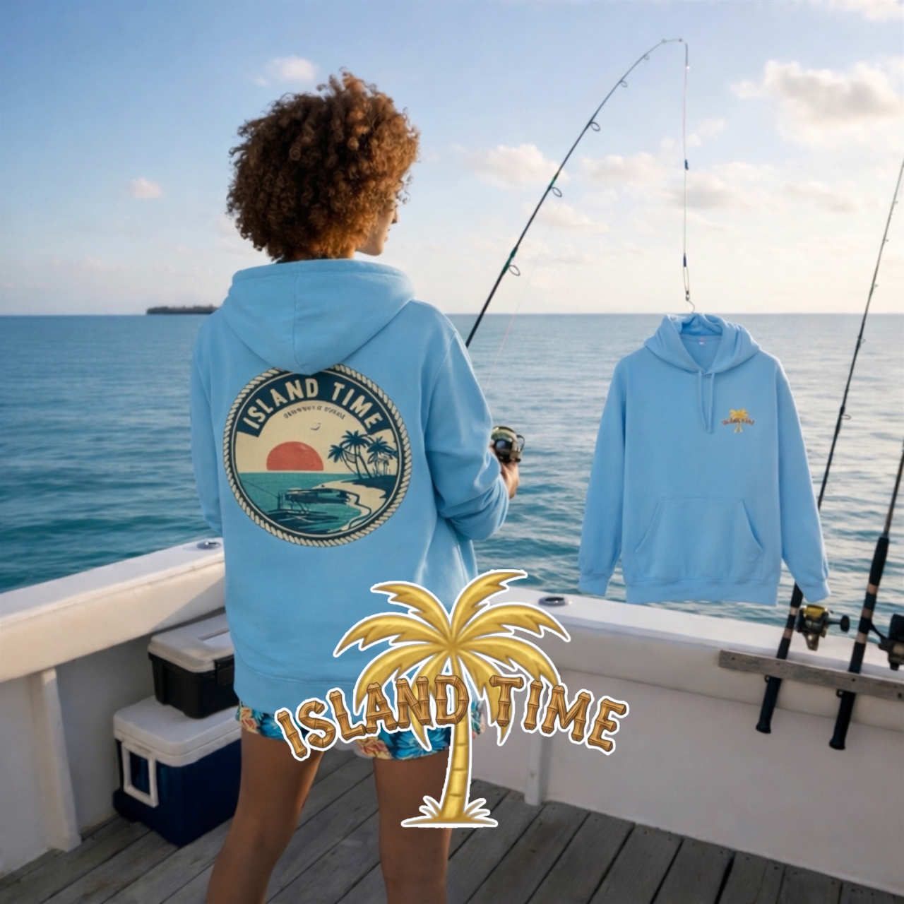 Seaplane Fishing Sunset Hoodie product thumbnail image