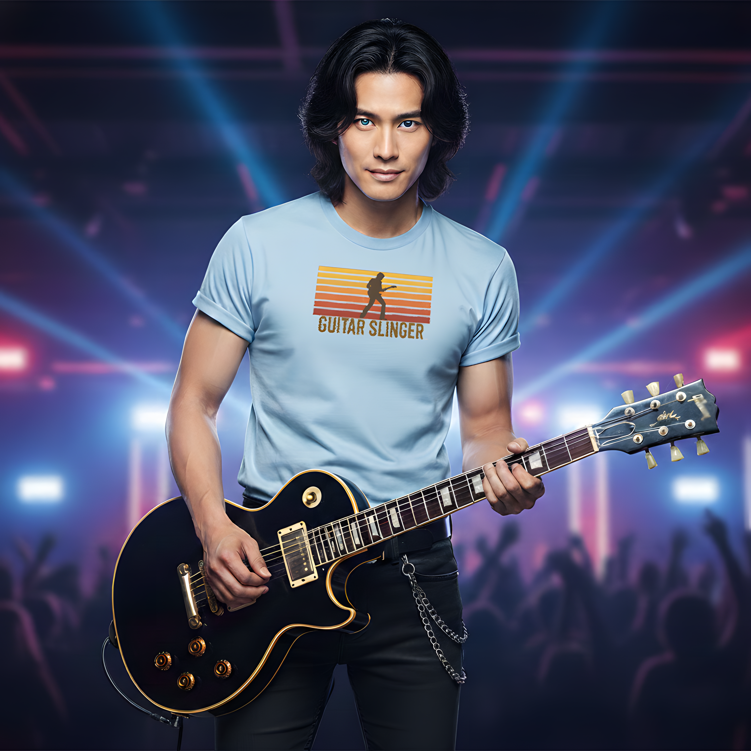 "Guitar Slinger" T-Shirt — Vintage Vibe Electric Guitar Tee for Musicians product thumbnail image "Guitar Slinger" T-Shirt — Vintage Vibe Electric Guitar Tee for Musicians product thumbnail image