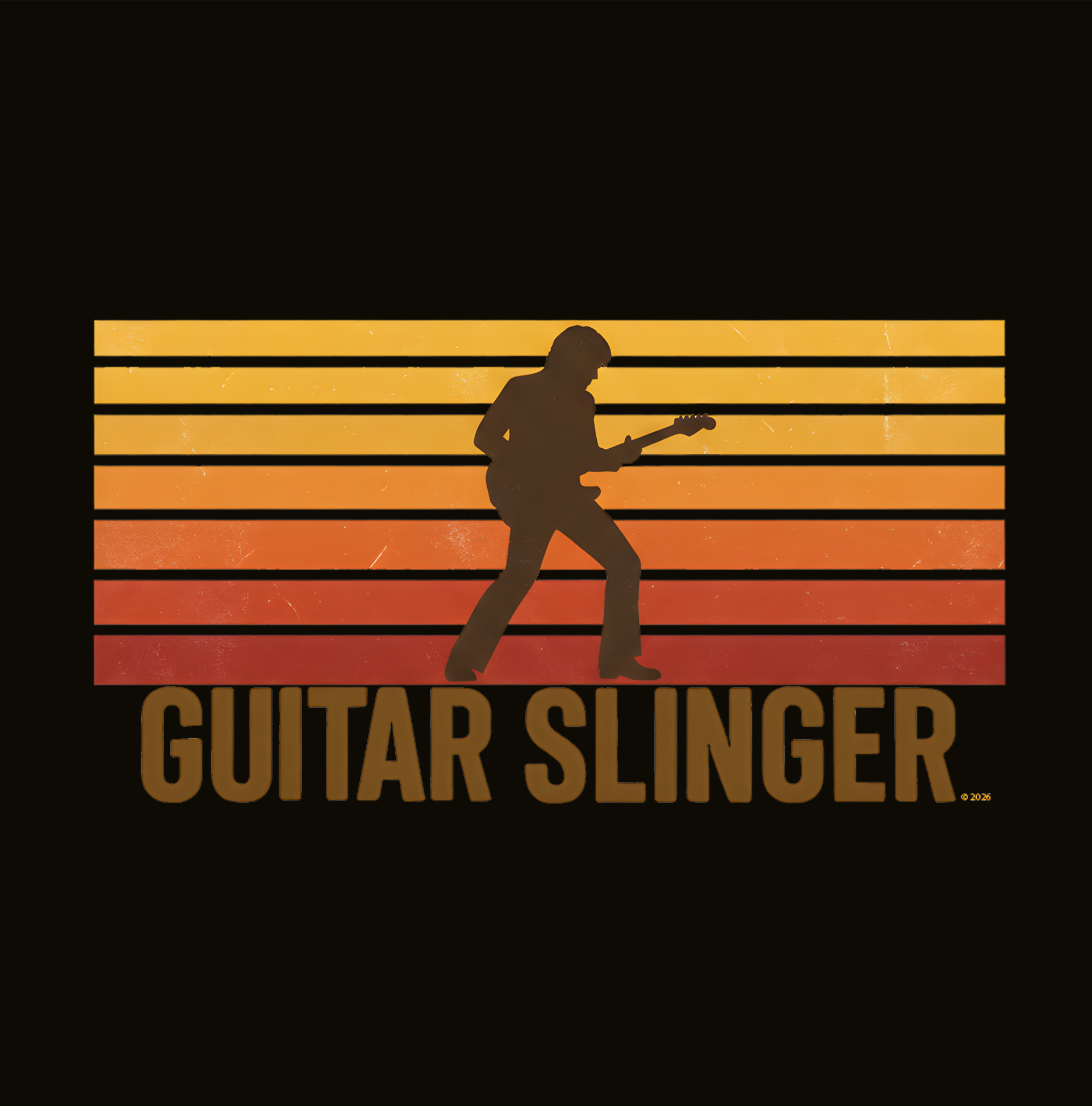 "Guitar Slinger" T-Shirt — Vintage Vibe Electric Guitar Tee for Musicians product thumbnail image