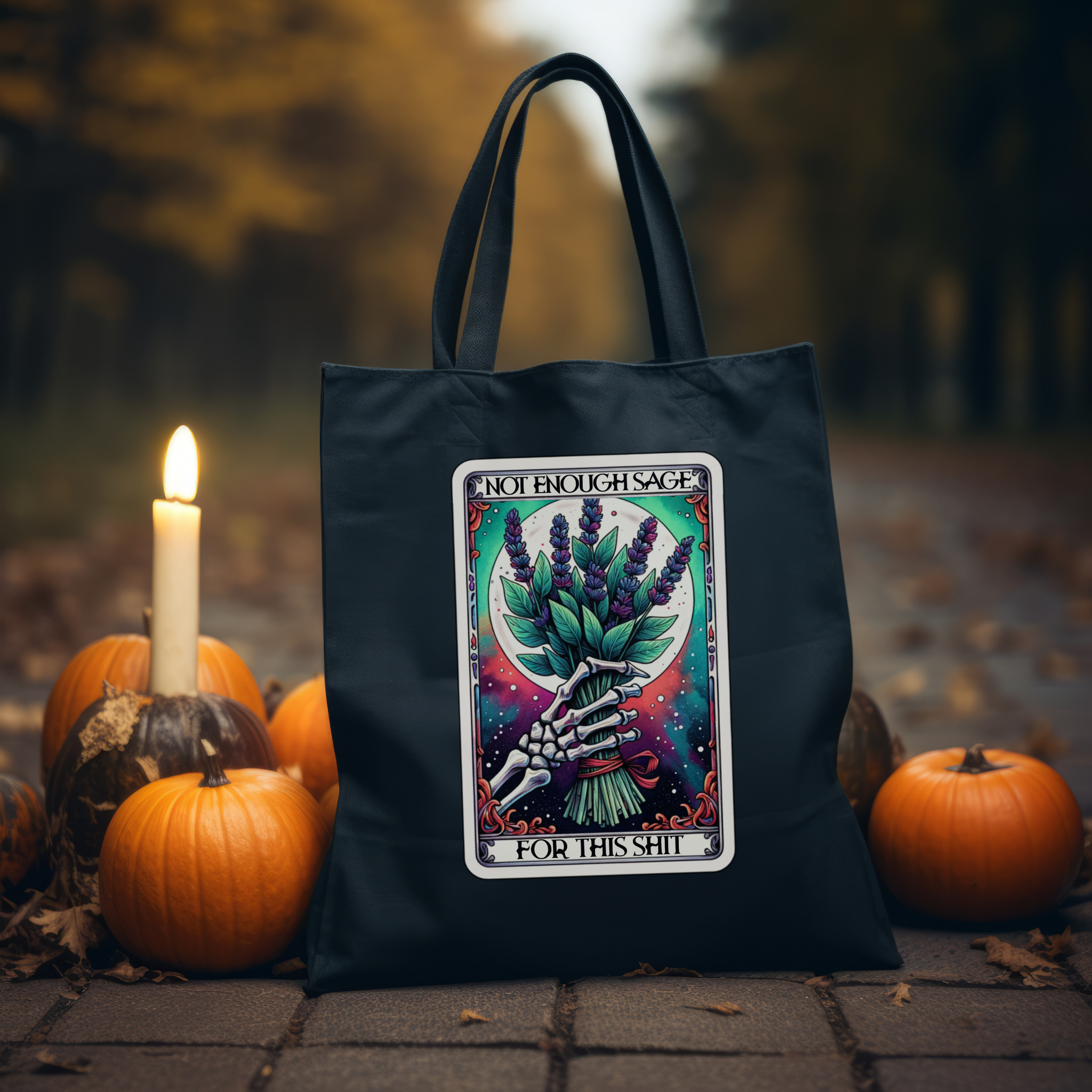 Not Enough Sage For This Shit Tote Bag – Mystic Tarot Skeleton Hand Canvas Tote, Sarcastic Spiritual Carryall product thumbnail image Not Enough Sage For This Shit Tote Bag – Mystic Tarot Skeleton Hand Canvas Tote, Sarcastic Spiritual Carryall product thumbnail image