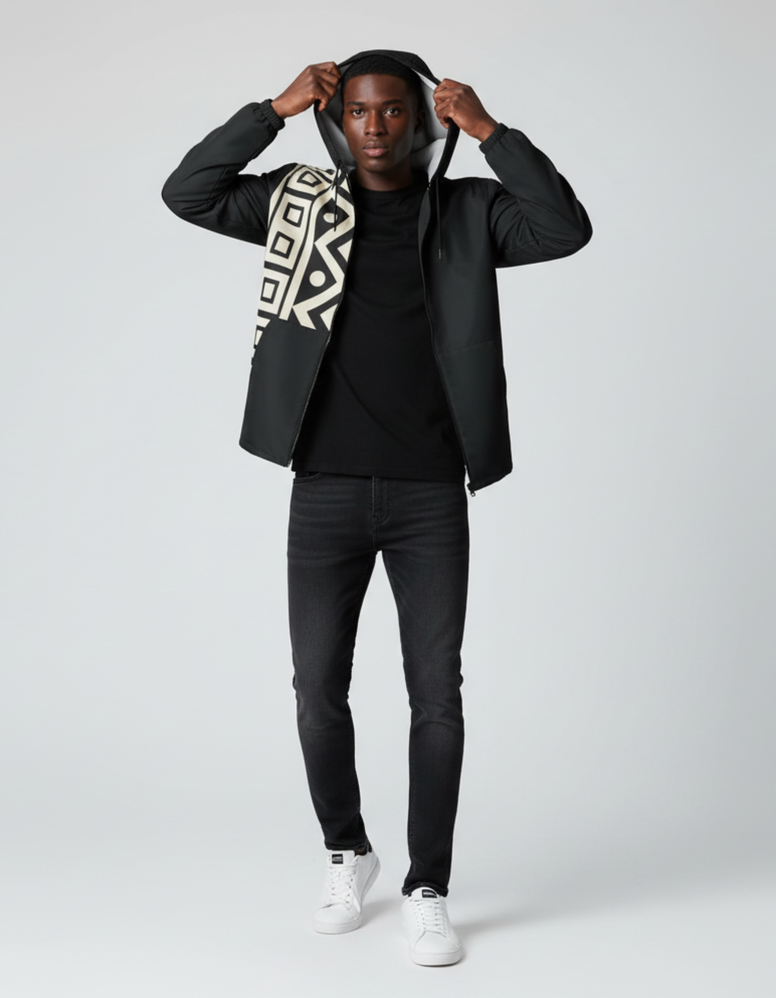 Tribal Black Windbreaker Jacket product thumbnail image