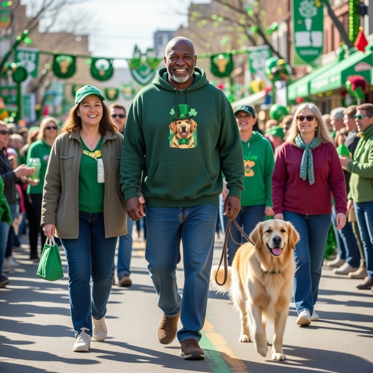 Golden Retriever Hoodie – St. Patrick’s Day Dog Hoodie | Lucky Pup Edition product thumbnail image