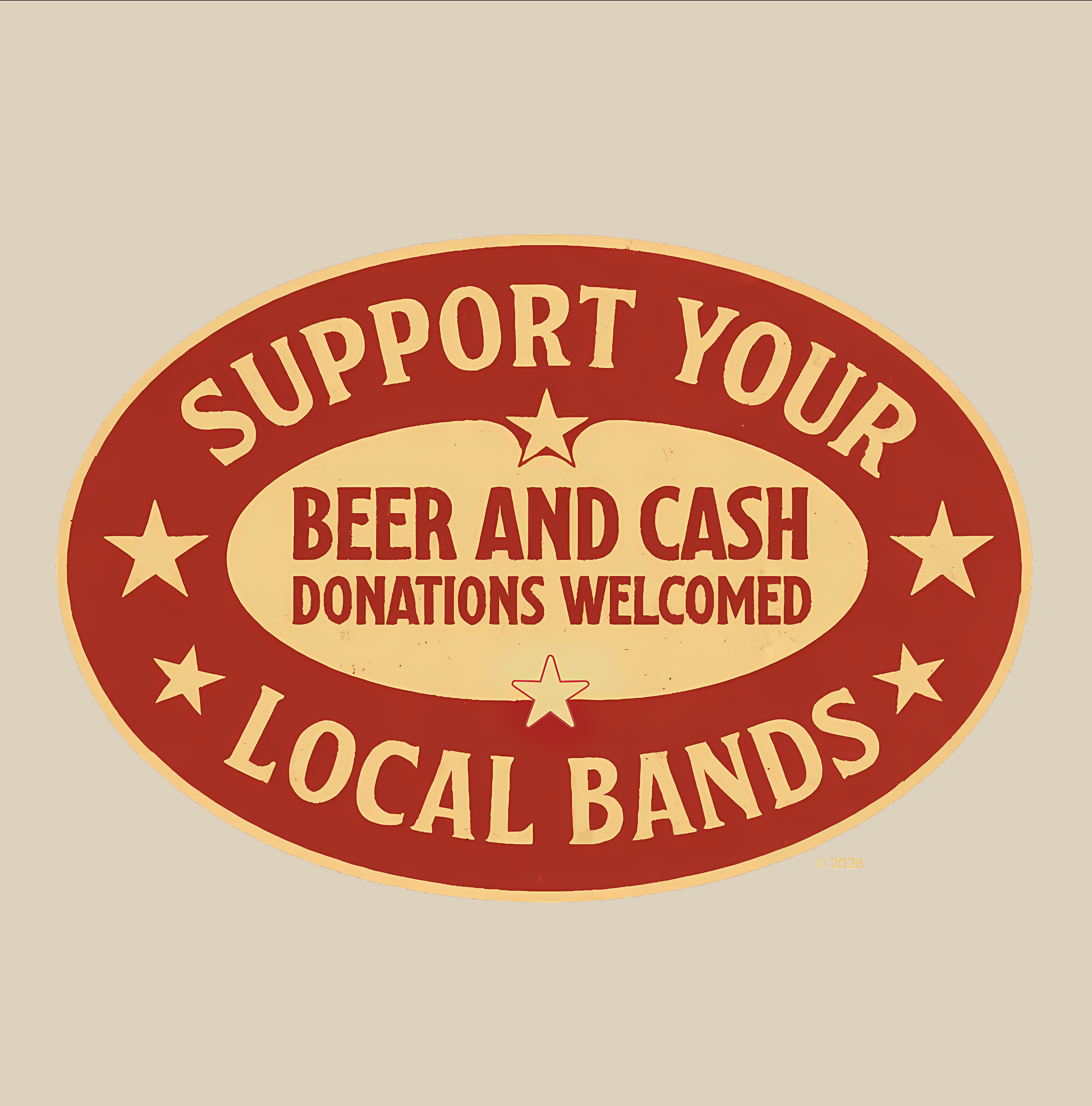 "Support Your Local Bands" Tee — Cash & Beer Donations Welcomed Retro Music Shirt product thumbnail image "Support Your Local Bands" Tee — Cash & Beer Donations Welcomed Retro Music Shirt product thumbnail image