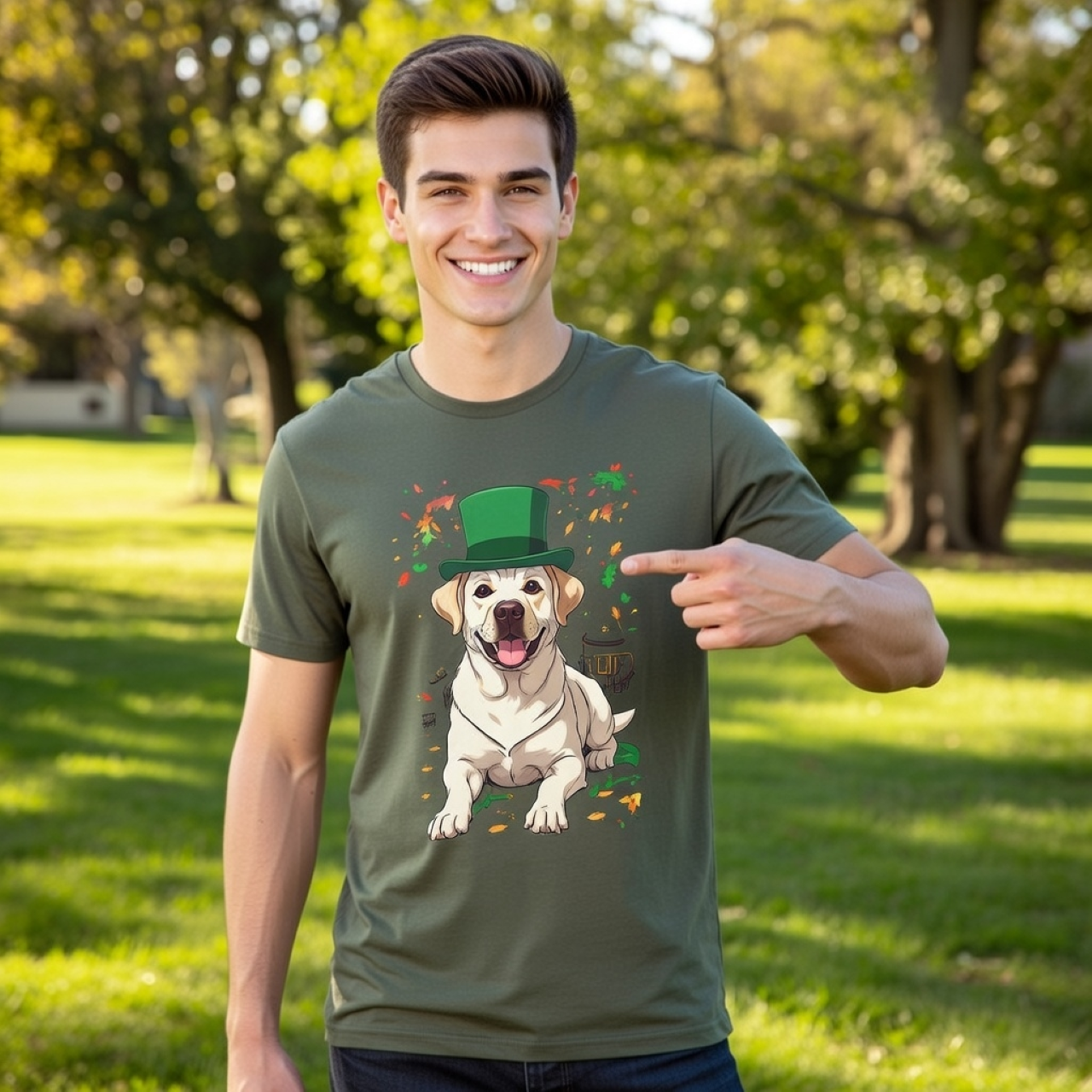 Labrador Men’s Tee – St. Patrick’s Day Dog Shirt | Lucky Lab Edition product thumbnail image Labrador Men’s Tee – St. Patrick’s Day Dog Shirt | Lucky Lab Edition product thumbnail image