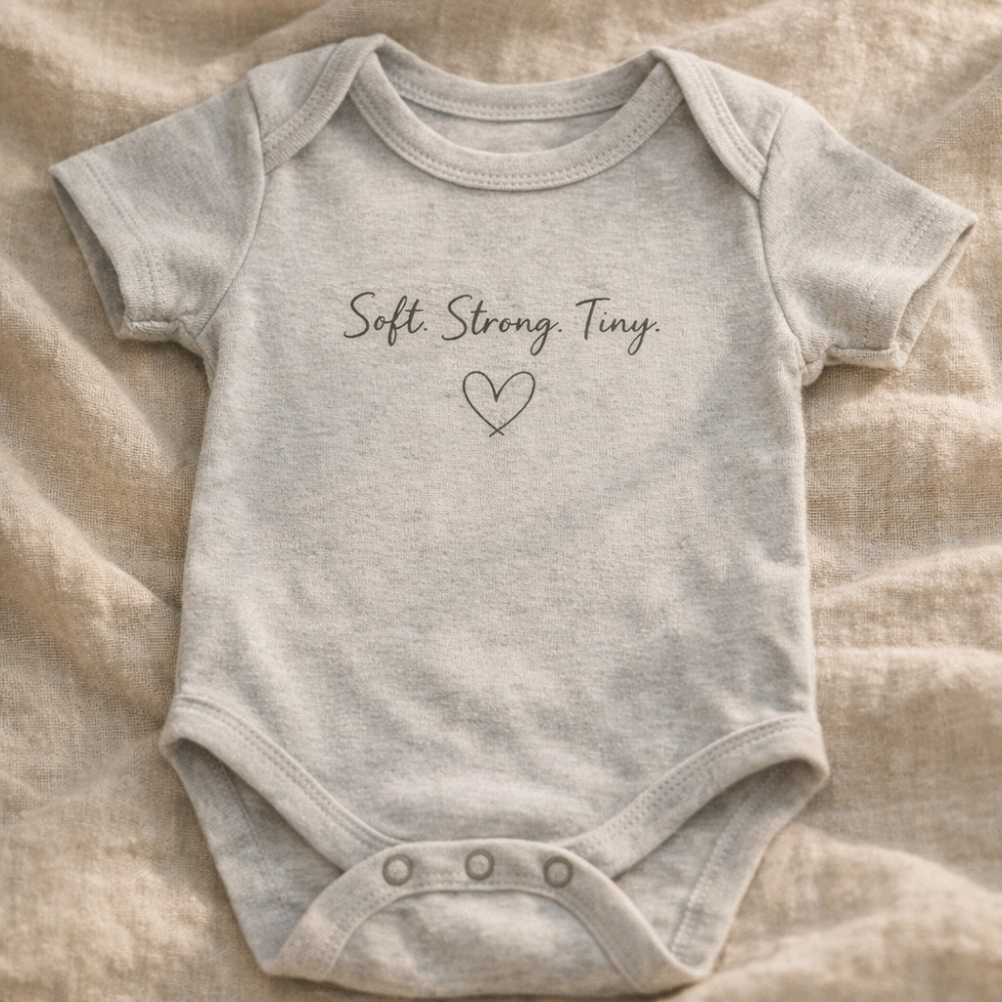 Bio-Babybody „Soft. Strong. Tiny.“ – aus Bio-Baumwolle | Minimal Design product thumbnail image