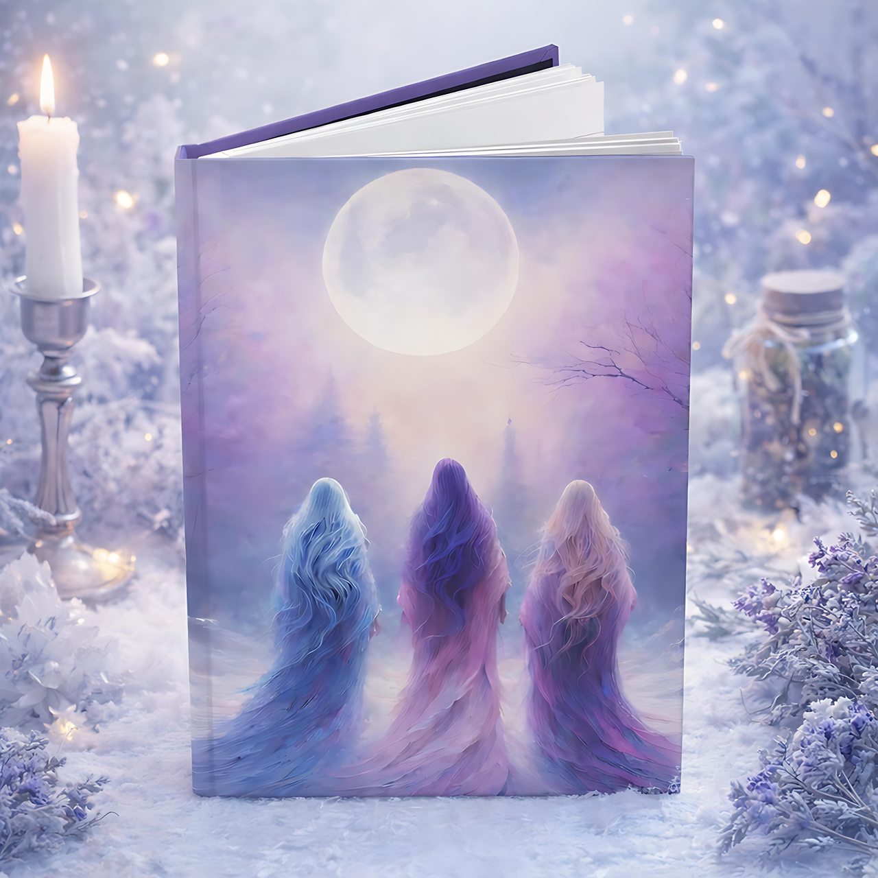 Mystic Moonlit Sisters Hardcover Journal — Purple Fantasy Dream Notebook product thumbnail image Mystic Moonlit Sisters Hardcover Journal — Purple Fantasy Dream Notebook product thumbnail image