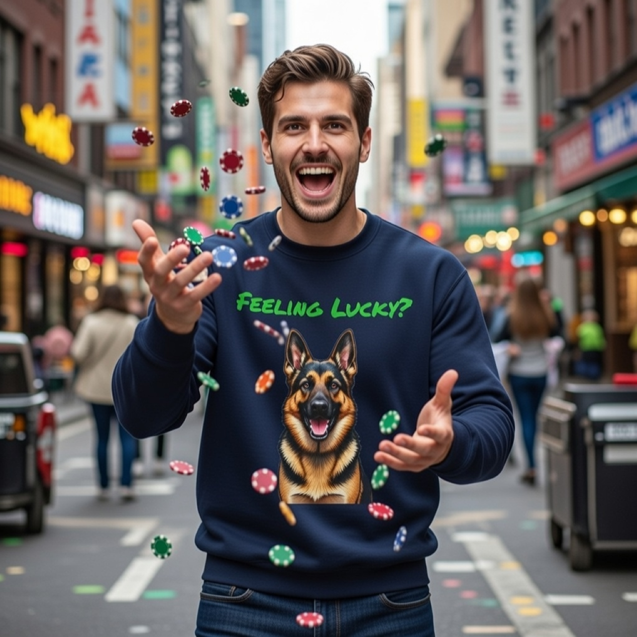 Feeling Lucky? German Shepherd Sweatshirt – Cozy Dog Lover Hoodie product thumbnail image Feeling Lucky? German Shepherd Sweatshirt – Cozy Dog Lover Hoodie product thumbnail image