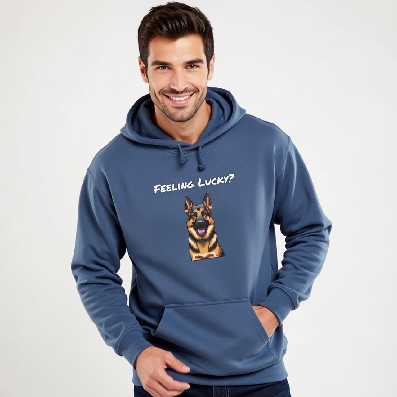 Feeling Lucky? German Shepherd Hoodie – Heavyweight Dog Lover Sweatshirt product thumbnail image Feeling Lucky? German Shepherd Hoodie – Heavyweight Dog Lover Sweatshirt product thumbnail image