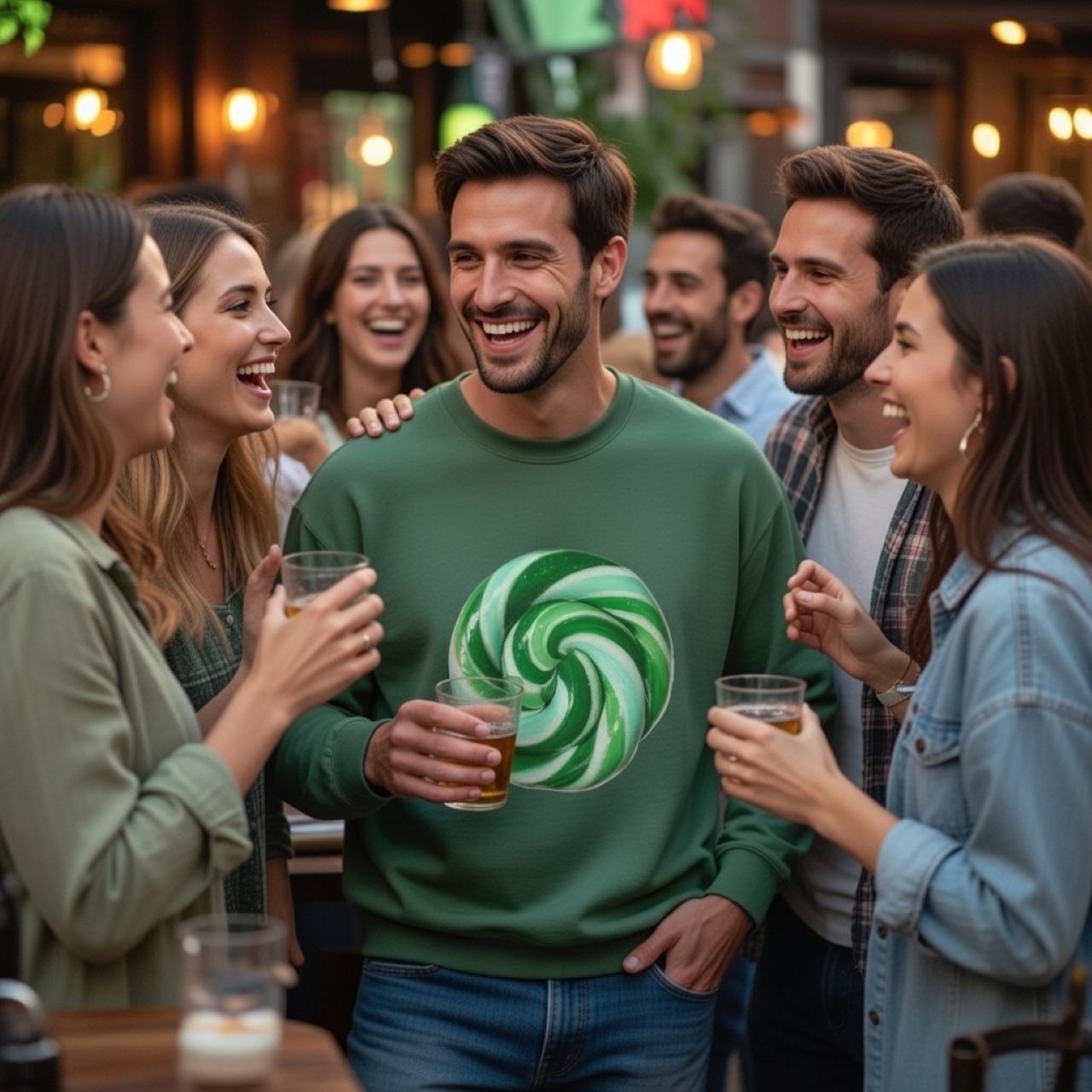 Mint Candy Sweatshirt – Cozy Mint Swirl Graphic Sweatshirt product thumbnail image Mint Candy Sweatshirt – Cozy Mint Swirl Graphic Sweatshirt product thumbnail image
