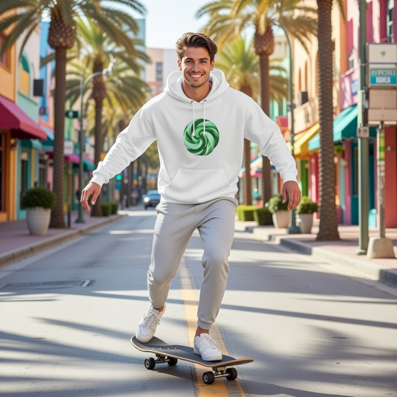 Mint Candy Hoodie – Cozy Mint Swirl Garment-Dyed Hoodie product thumbnail image