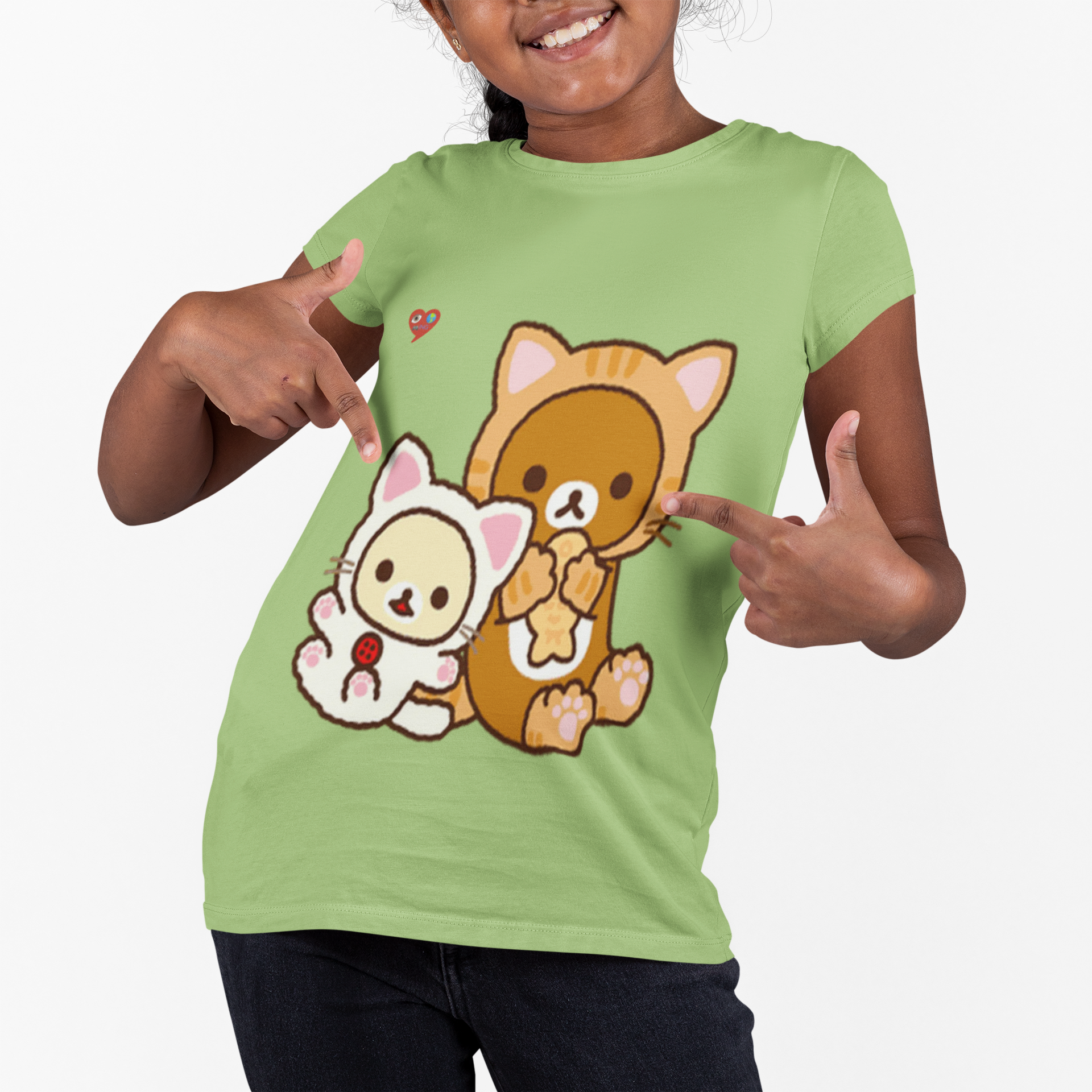 Kids Tee — Cute Bear and Bunny Pair Graphic product thumbnail image