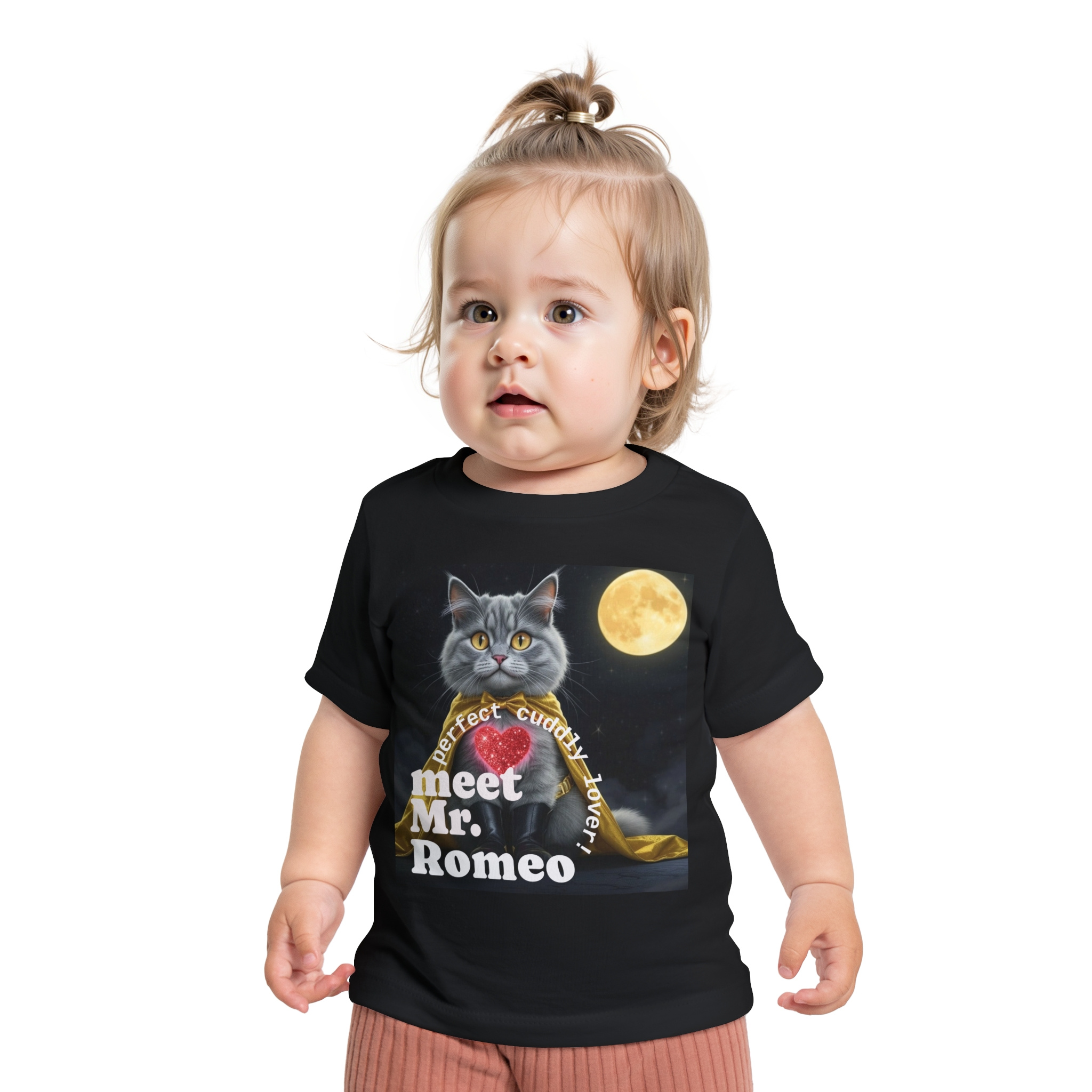 Baby T-Shirt — 'Not All Heroes Wear Capes' Superhero Cat Graphic product thumbnail image