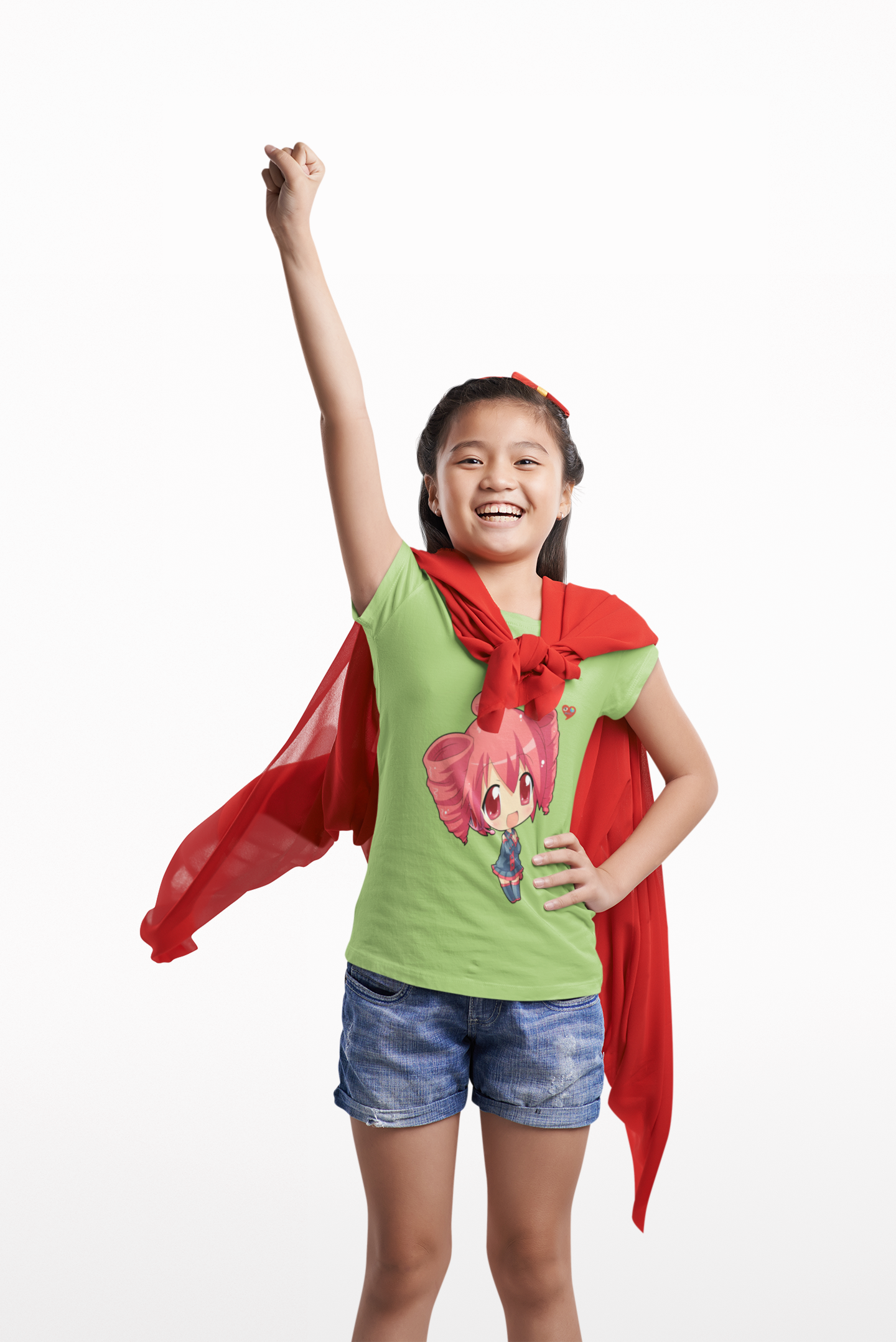 Kids Tee — Cute Red-Haired Chibi Girl Anime Shirt product thumbnail image