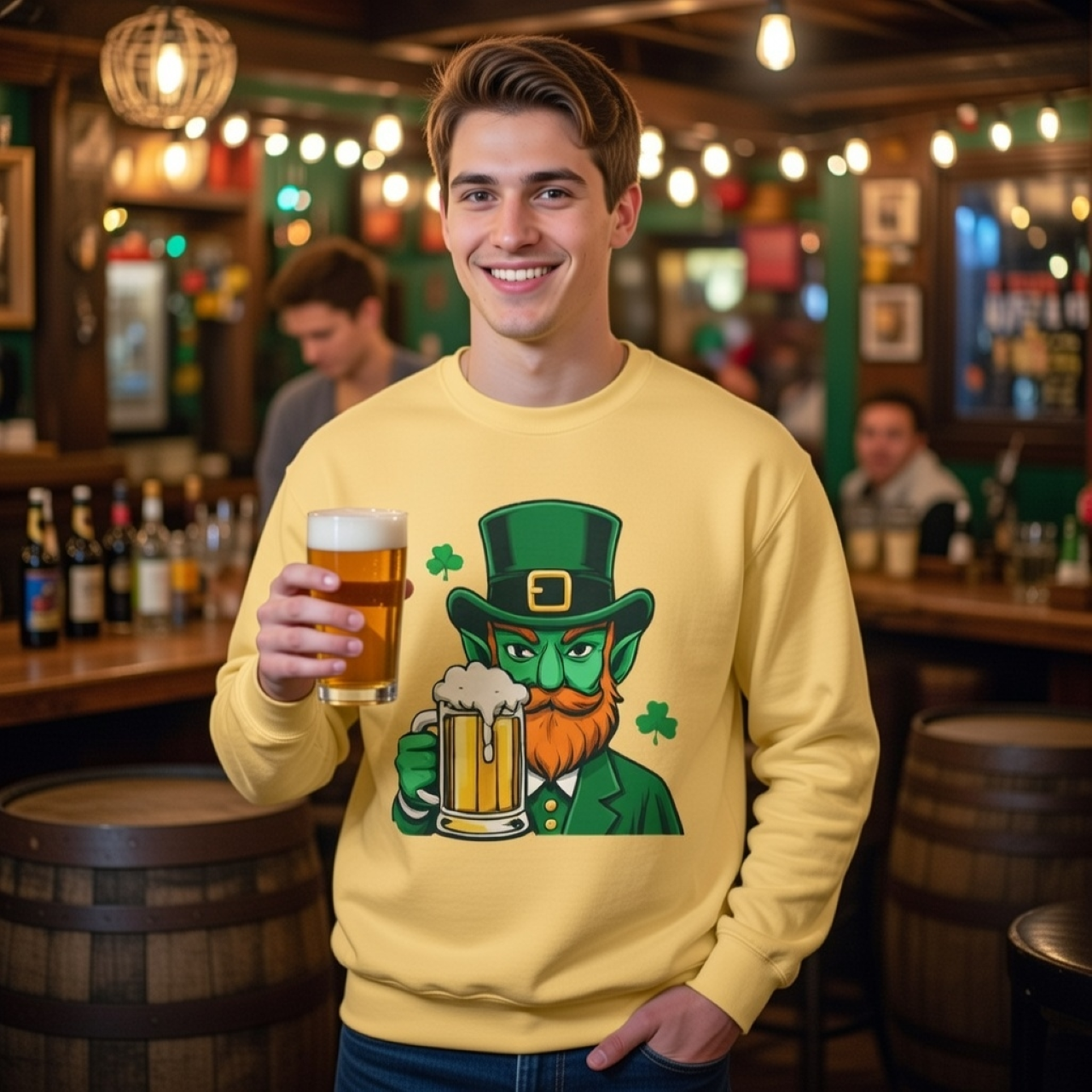 My Man Sweatshirt – Leprechaun Graphic Garment-Dyed Sweatshirt product thumbnail image