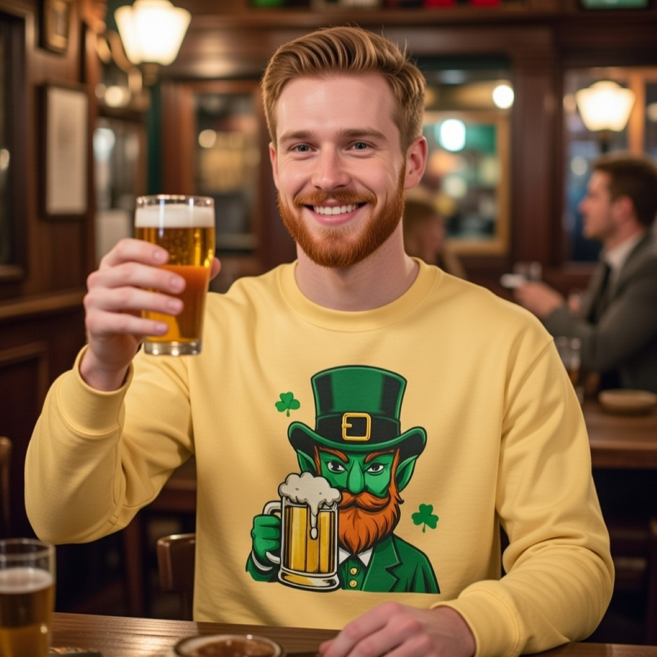 My Man Sweatshirt – Leprechaun Graphic Garment-Dyed Sweatshirt product thumbnail image