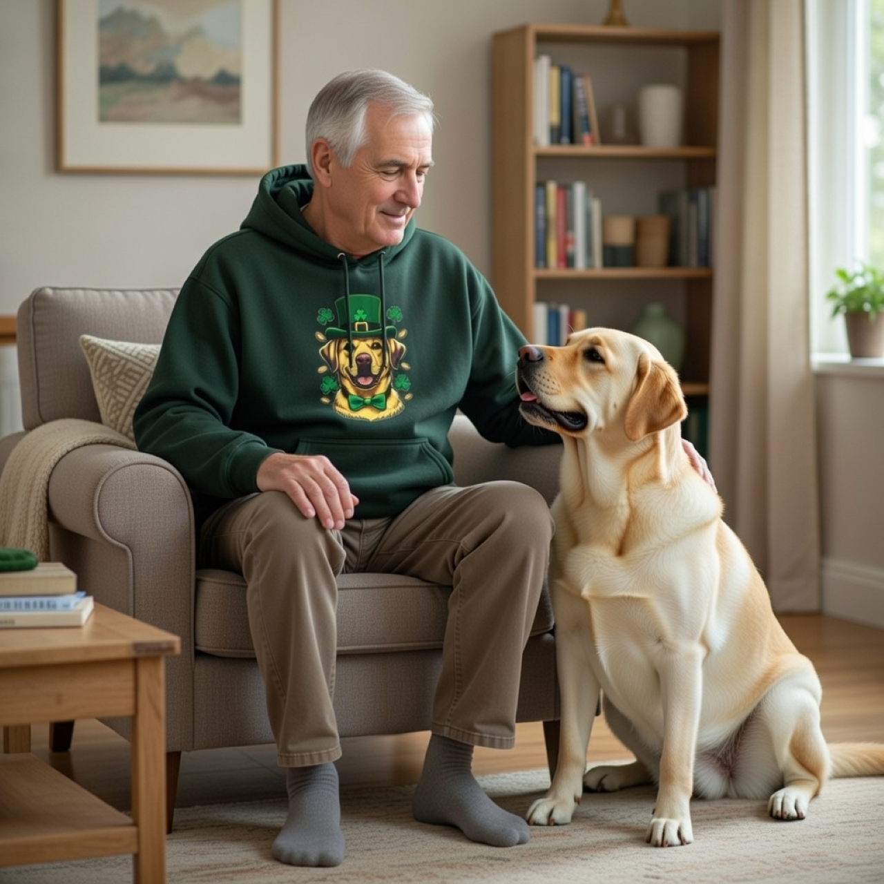 Yellow Lab Hoodie – St. Patrick’s Day Dog Hoodie | Lucky Lab Edition product thumbnail image