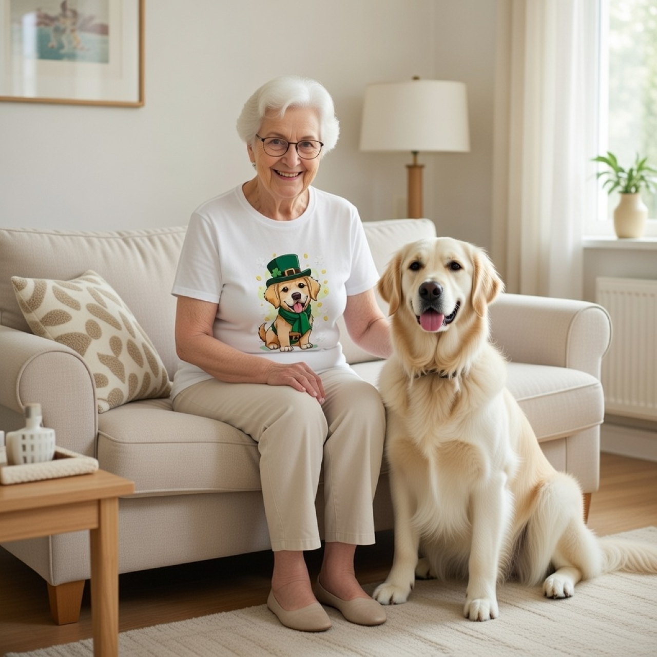 Golden Retriever Puppy St. Patrick’s Day Shirt – Funny Leprechaun Dog Graphic Tee product thumbnail image