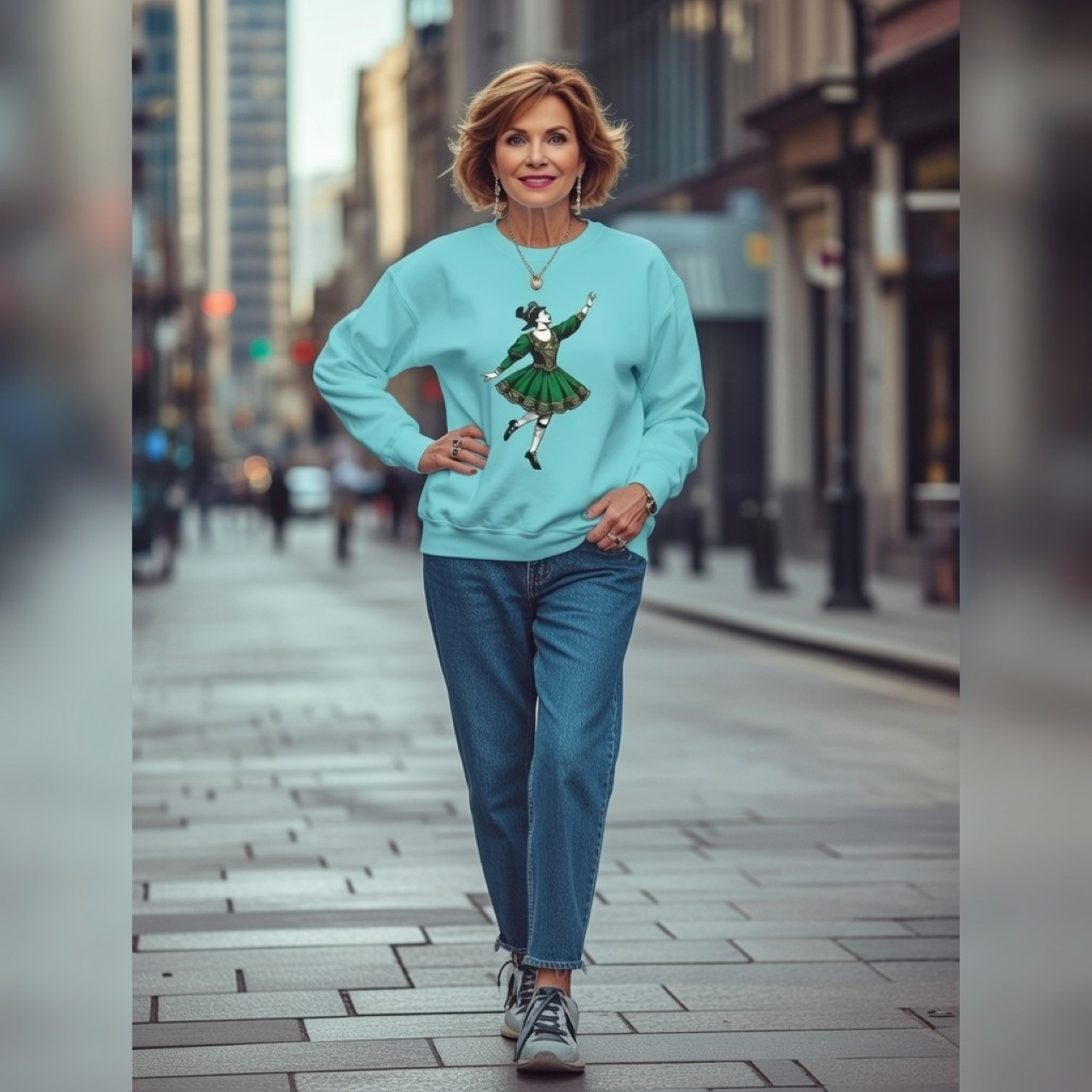 Irish Step Dancer Sweatshirt – Vintage Celtic Dance Crewneck | Garment-Dyed Unisex Irish Pullover | St. Patrick’s Day Dance Sweatshirt