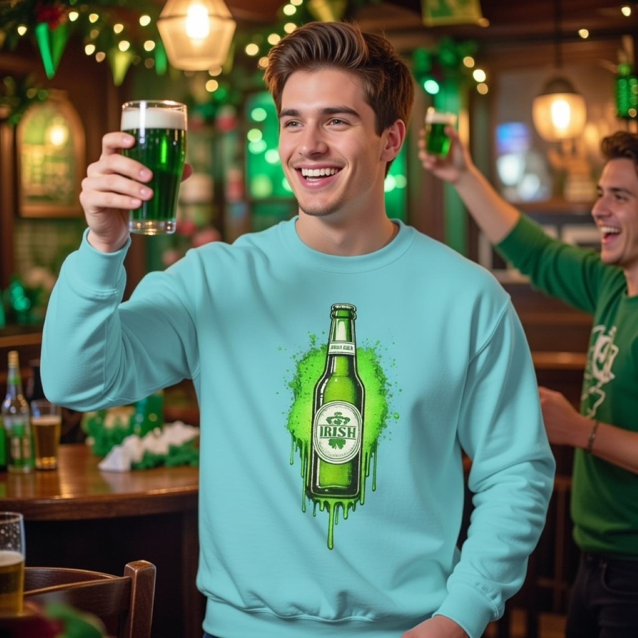 Irish Beer Sweatshirt – Garment-Dyed Medium-Weight Pullover with Graphic Attitude product thumbnail image
