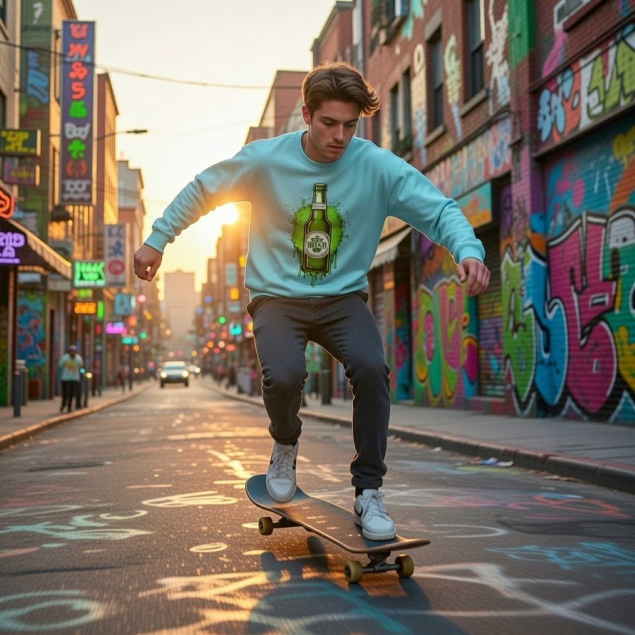 Irish Beer Sweatshirt – Garment-Dyed Medium-Weight Pullover with Graphic Attitude product thumbnail image Irish Beer Sweatshirt – Garment-Dyed Medium-Weight Pullover with Graphic Attitude product thumbnail image