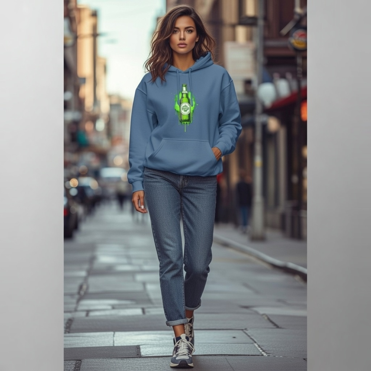 Irish Beer Hoodie – Garment-Dyed Heavyweight Pullover with Green Beer Graphic