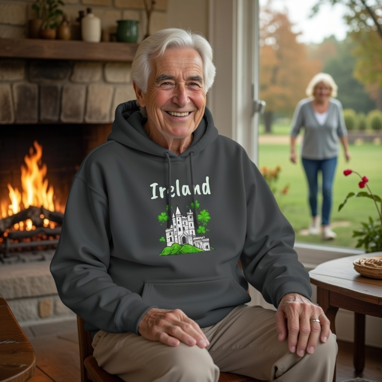 Ireland Castle Hoodie – Garment-Dyed Heavyweight Pullover with Castle & Clover Design product thumbnail image Ireland Castle Hoodie – Garment-Dyed Heavyweight Pullover with Castle & Clover Design product thumbnail image