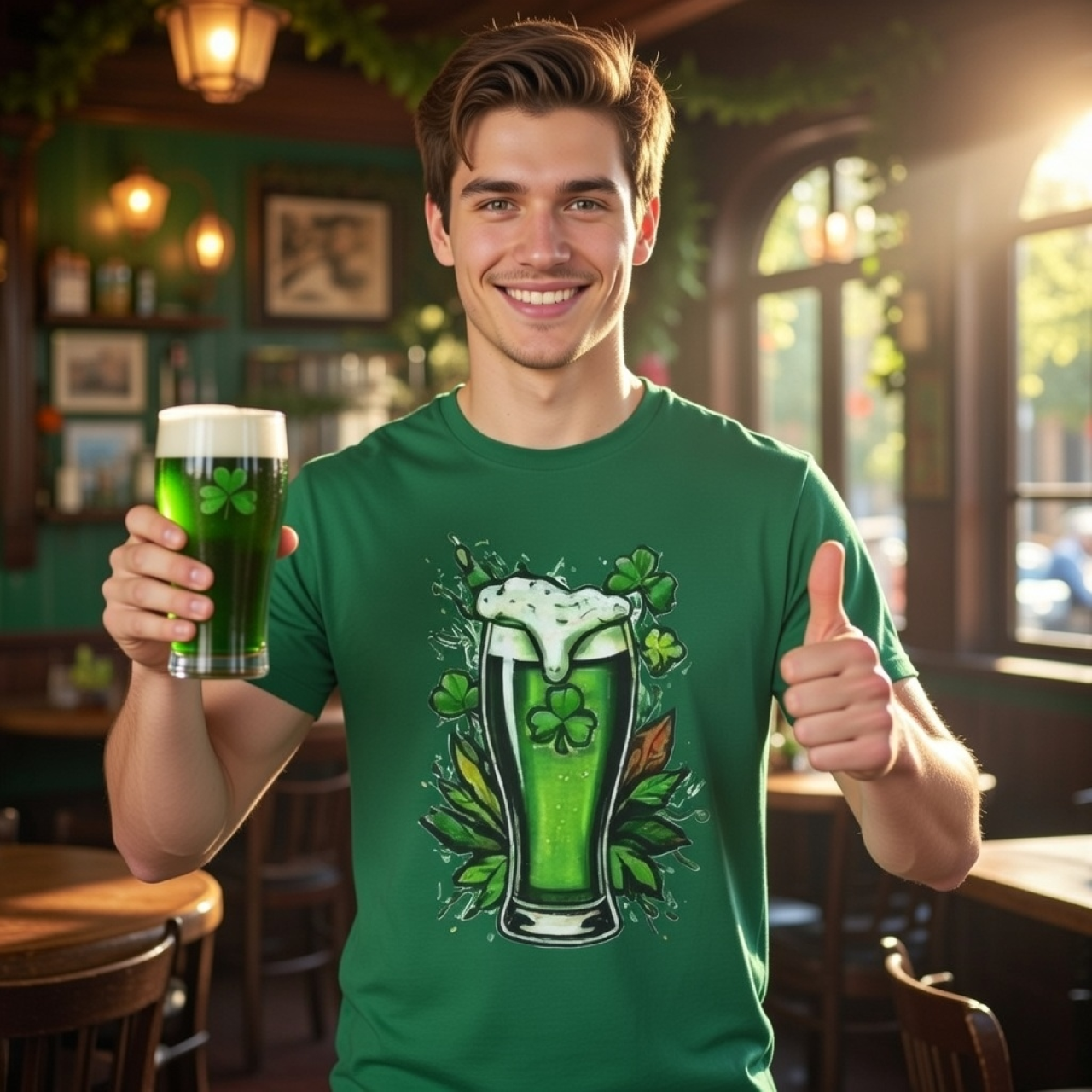 St. Patrick’s Green Beer Tee – Garment-Dyed Irish Graphic T-Shirt product thumbnail image St. Patrick’s Green Beer Tee – Garment-Dyed Irish Graphic T-Shirt product thumbnail image