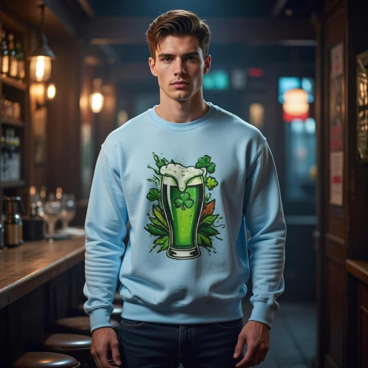 St. Patrick’s Green Beer Sweatshirt – Garment-Dyed Irish Graphic Crewneck product thumbnail image St. Patrick’s Green Beer Sweatshirt – Garment-Dyed Irish Graphic Crewneck product thumbnail image