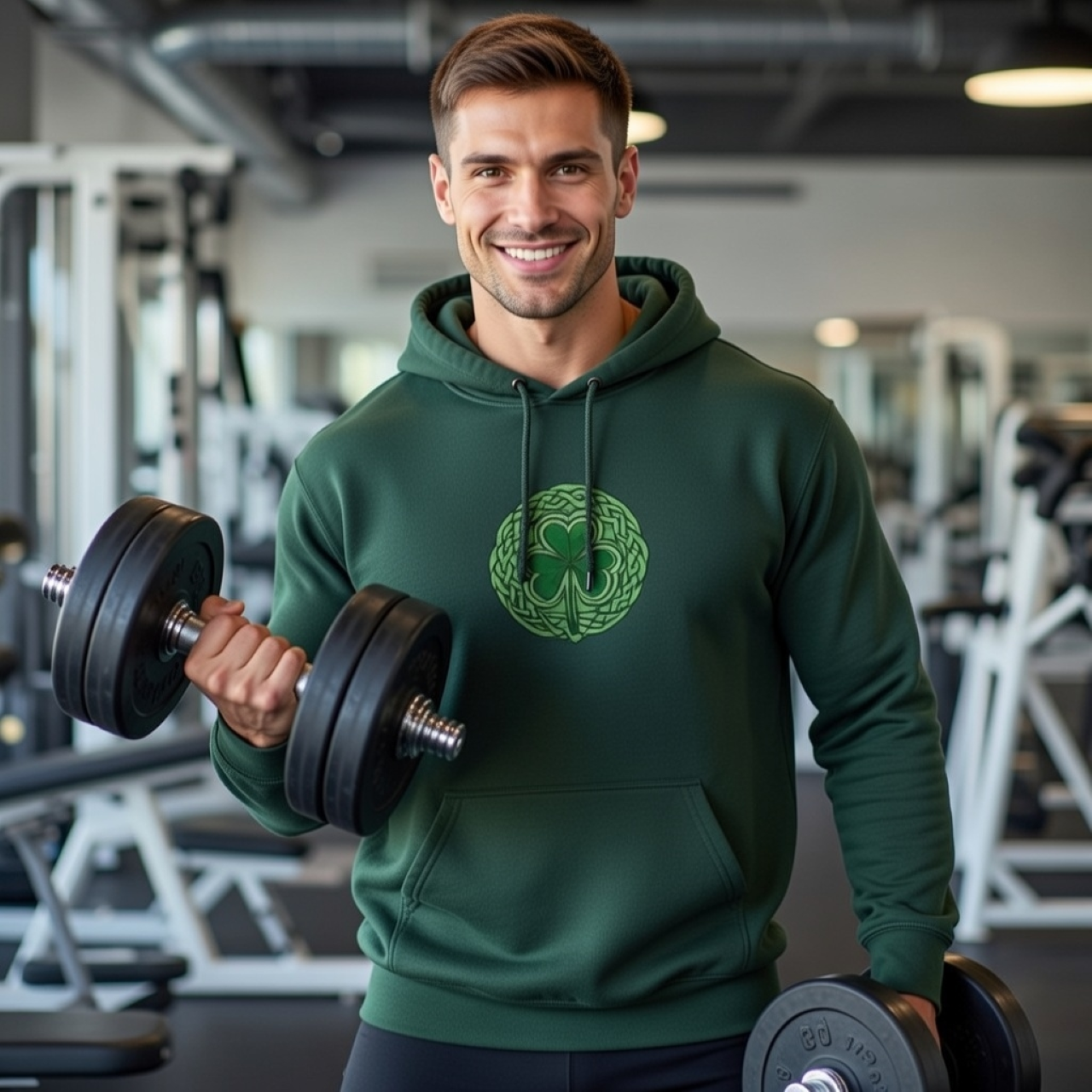 Celtic Shamrock Hoodie – Garment-Dyed Celtic Knot Pullover