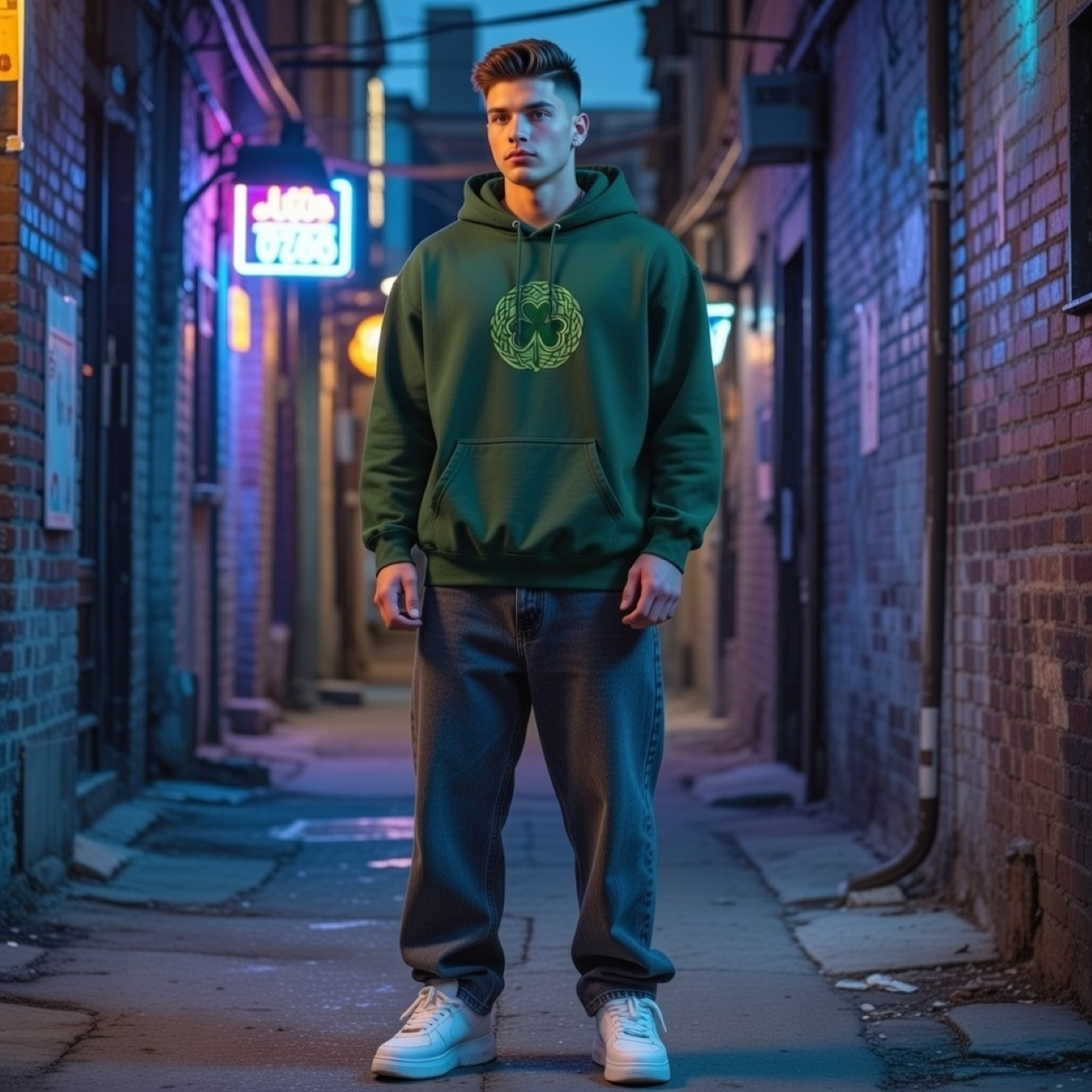 Celtic Shamrock Hoodie – Garment-Dyed Celtic Knot Pullover product thumbnail image