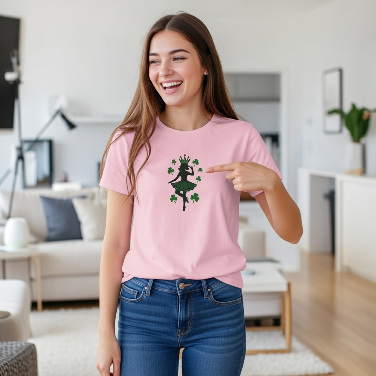 Shamrock Fairy Woman Tee – Lightweight Irish Folklore Graphic T-Shirt product thumbnail image Shamrock Fairy Woman Tee – Lightweight Irish Folklore Graphic T-Shirt product thumbnail image
