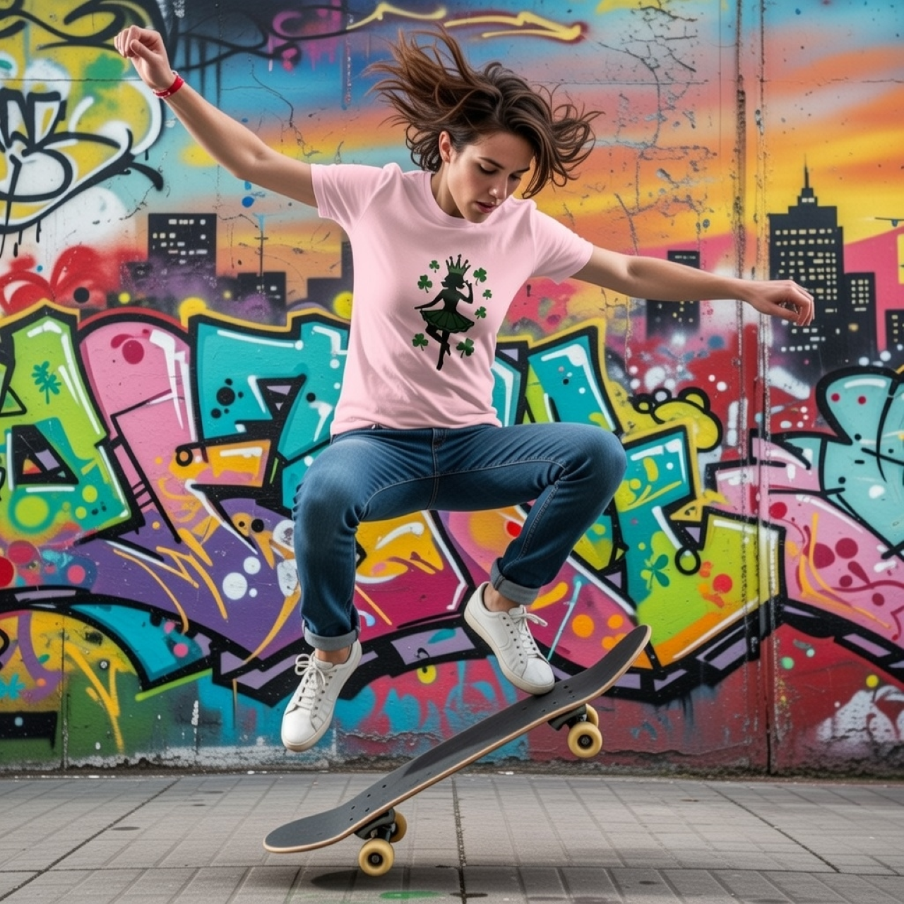 Shamrock Fairy Woman Tee – Lightweight Irish Folklore Graphic T-Shirt product thumbnail image