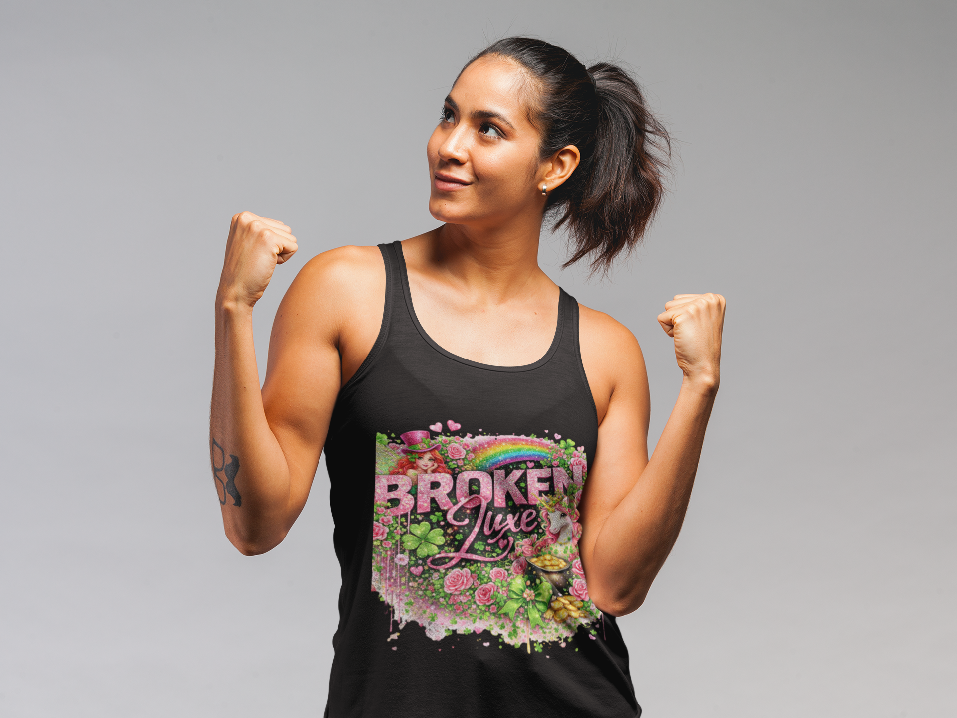 Broken Luxe — St. Patrick’s Day Rainbow, Unicorn & Lucky Clover Tank Top product thumbnail image Broken Luxe — St. Patrick’s Day Rainbow, Unicorn & Lucky Clover Tank Top product thumbnail image